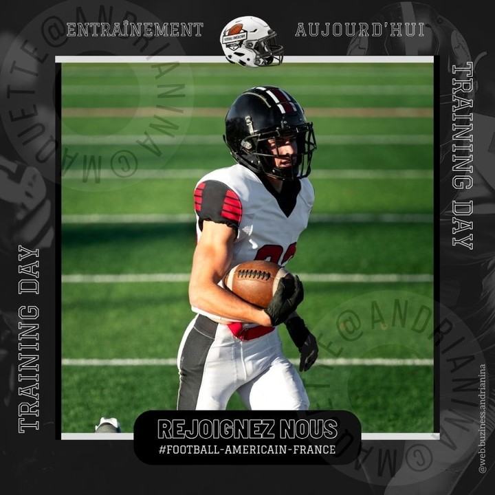 Augmentez l'impact de vos publications.Conçu pour donner un coup de pouce aux clubs de Foot Us.Un design prêt à être personnalisé : L'Appel à l'Entraînement.Décliné en 10 coloris, format 1:1 (Carré). Faciles à personnaliser (Remplacez juste la photo - non incluse).Personnalisable avec (Canva et autres applications similaires)Offert et envoyé sans modification.#footballamericainenfrance #footballusfrance #footballaméricain #footballamericain #footusfrance