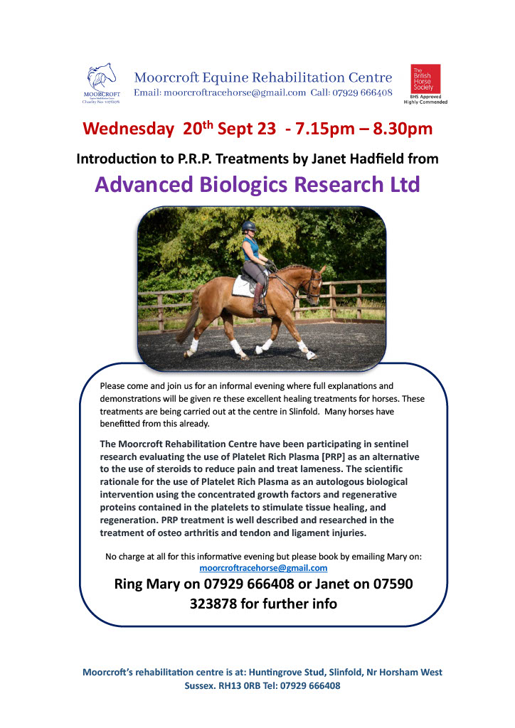 We hope to see you this evening (all in the indoor school) so do come and join us - it's FREE but please just book your place online on our website under Events or copy the link: https://www.tickettailor.com/events/moorcroftracehorse