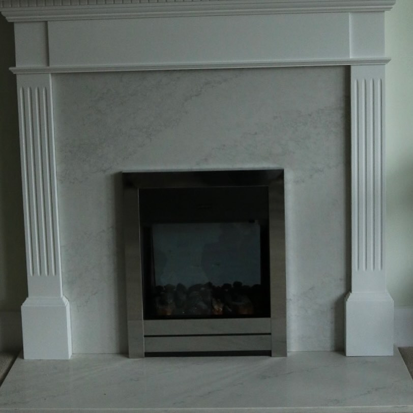 An impressive Quartz back panel and hearth, picked by our customer in person at @geraldcullifordlimited yard. This elegant material, which was also used for the kitchen, features a dove-white base, contrasted by broad light-grey veins in a clouded swirl that is absorbed deep into the surface, like mist.
Get in touch today for a quote!
? 020 8944 2020
? sales@marbleinteriors.co.uk
#marble #naturalstone #quartz #fireplace #granite #granito #firesurround #naturalstones #interiordesign #designer #design #interiors #marbledesign #stonedesign #stonefabrication #stone