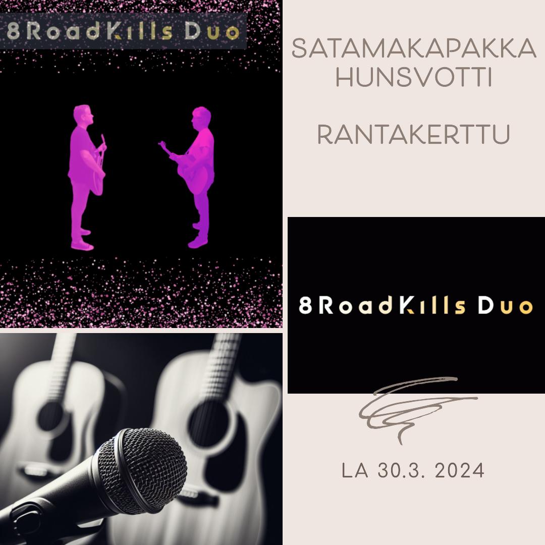 Turkulainen akustinen 8RoadKills Duo tulee viihdyttämään teitä ja meitä tuonne alakerran Hunsvottiin Pääsiäisenä!
Ensin vedetään pubivisa klo 18-20 ja n. klo 20:30 päästään aloittelemaan keikka!
Merkkaa siis kalenteriisi la 30.3. ja saavu paikalle tai ole neliö!
#aionkoteilläsielläkinjotain #satamakapakkahunsvotti #rantakerttu #rantakertunalakerta #läntinenrantakatu55 #aurajoki #auraå #turku #åbo #ravantit #vierasvenesatama #förinkupeessa #föri #live #musiikki #keikka #turkulive #loveturku @8roadkillsduo