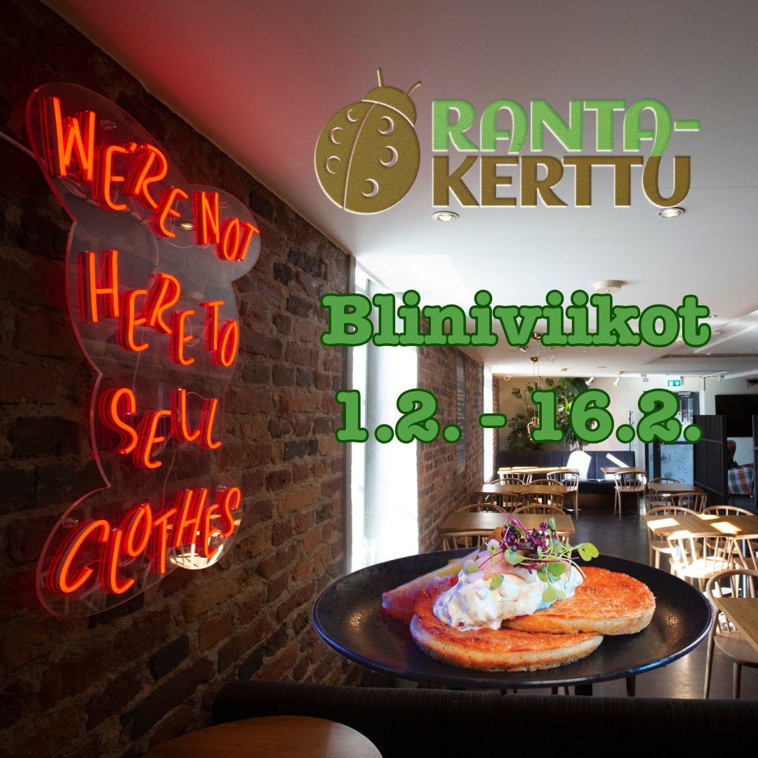 ??????????? ??????????? ?????????????!
Blinit ovat keskitalven merkki ja lupaus siitä, että ihan kohta on kevät! Meillä Rantakertussa nautit blinejä kolmella eri täytteellä: katkarapuskagen, kylmäsavulohi ja Caviart. Tervetuloa konstailemattomalle after-ski -blinille tai pitkän kaavan illalliselle!
#ravintola #rantakerttu #bliniviikot #blini #ravantit #turku #åbo #kissmyturku #caviart #läntinenrantakatu #perheravintola #perheyritys #föri #vierasvenesatama
(ravintola, blini, bliniviikot, ravintola turku)