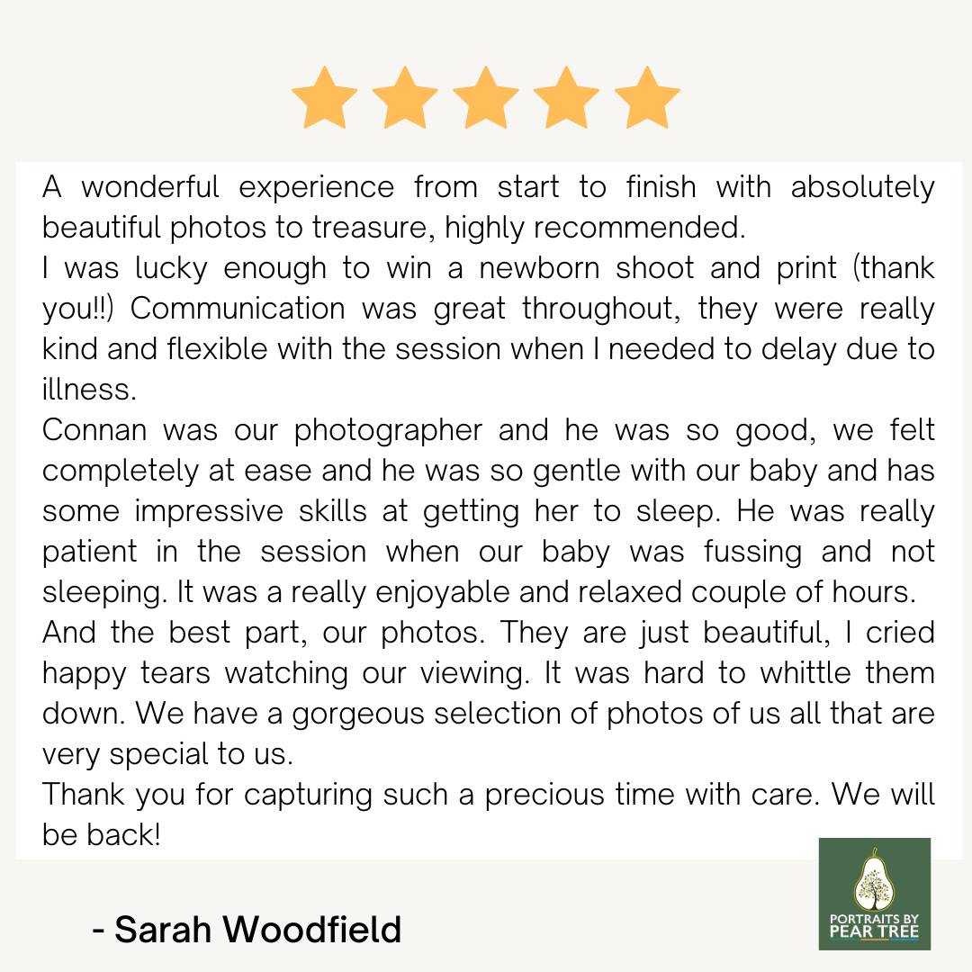 We love receiving reviews like this because it reassures us that we are doing our jobs well. We are here to give our clients a special, exciting and memorable experience that they will treasure always. We take pride in what we do and we care about every person that walks through our door. Thank you Sarah for your beautiful and kind words ?
.
.
.
.
.
#familyphotography #familyphotographer #familyphotoshoot #familyportraits #familyfun #photography #photographer #newborn #newbornphotography #love #happyfamily #familytime #portraitphotography #photooftheday #portraitperfection #portrait #babyphotography #lifestylephotography #baby #familygoals #familyphoto #familyportrait #hampshirephotography #hampshirephotographer #family #portraitsbypeartree #shoplocal #shopsmall #shopsmallbusiness #dance