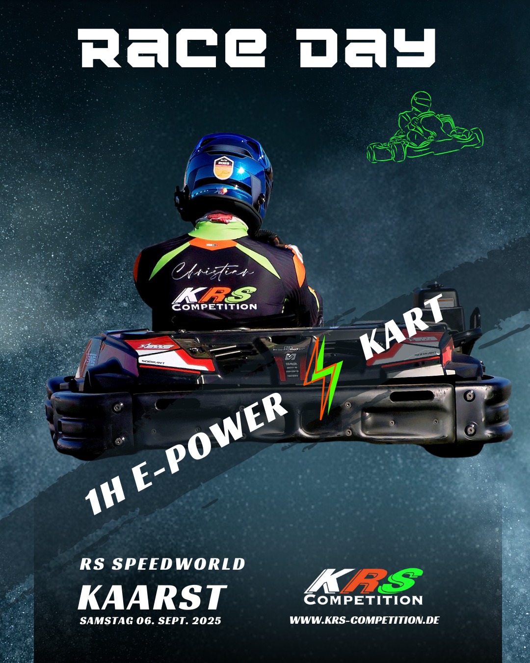 Nach den Erfolgen unserer Sprinter beim Sodi - E-Kart Weltfinale, gehen wir nun erstmals mit dem Team an den Start eines E-Kart Rennen.
Den Anfang machen wir am 06.09.25 im RS Speedworld E-Karting Kaarst.
© Bild / Plakat: Erik Forker / KRS Competition
#gottfriedschultzdormagen #imocareimmobilienservicegmbh #sinnilandevents #wohndesignpulheim #BOBAutomobile #karosserieschrickel #Race4Hospiz #teamwork #teamspirit #_krsmotorsport #KRSCompetition #TeamPower #KRSCompetition #ladiesteam #KartingPower #KartingVibes #MotorsportLovers
#NextLevel #MotorsportLiebe #rsspeedworldkaarst