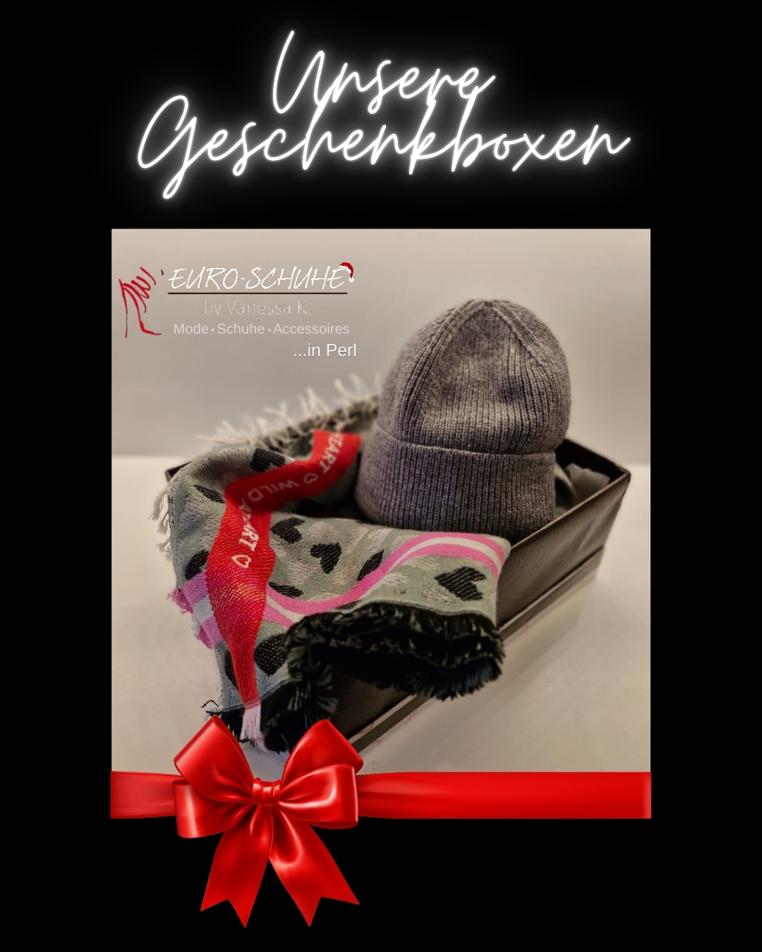 Ob für eure Freundin, für Mama oder für eure Liebste unsere Geschenkboxen sind immer eine wunderbare Wahl.
Jede Box enthält liebevoll zusammengestellte Kreationen mit Schal, und Mütze. Alle Teile haben einen hohen Angoraanteil.
In diesem Beitrag haben wir euch bereits einige Boxinspirationen zusammengestellt. Diese findet ihr natürlich auch bei uns im Geschäft.
Gerne stellen wir euch aber auch eine ganz individuelle Geschenkbox zusammen ganz nach dem Geschmack der Beschenkten.
#euroschuheper #perlerglühweinfest #nikolausrabatt #shoppenimsaarland #shoppeninperl #modeliebe #modeboutiquesaarlorlux #luxembourg #saarland #perl #orscholz #saarburg #mettach #remich #schengen #dreiländereck #weihanchtsshopping #geschenkideenzuweihnachten