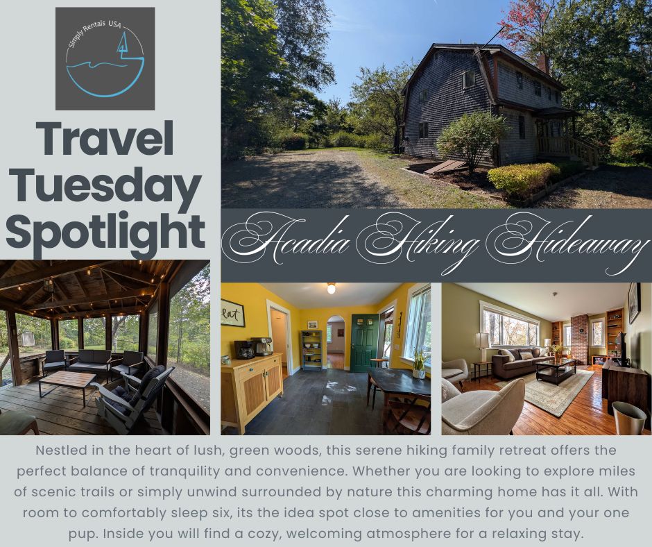 Travel Tuesday Spotlight brings us Acadia Hiking Hideway. Open year round for your vacation rental needs!
#mainevacation #beachvacation #vacationland #mainethewaylifeshouldbe