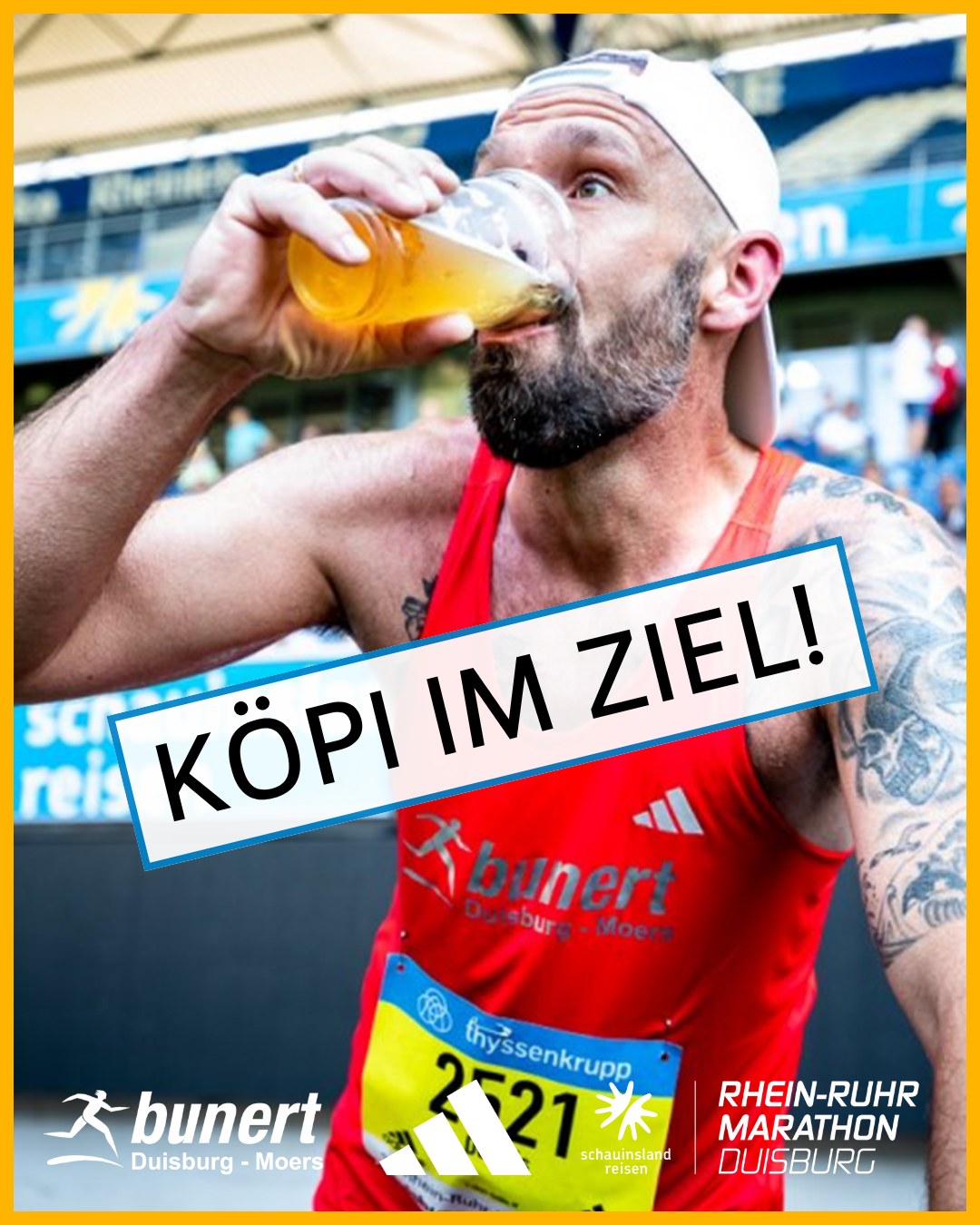 🍺🏁 Dein Finish wird belohnt!Nach deinem Zieleinlauf wartet nicht nur die Medaille auf dich....