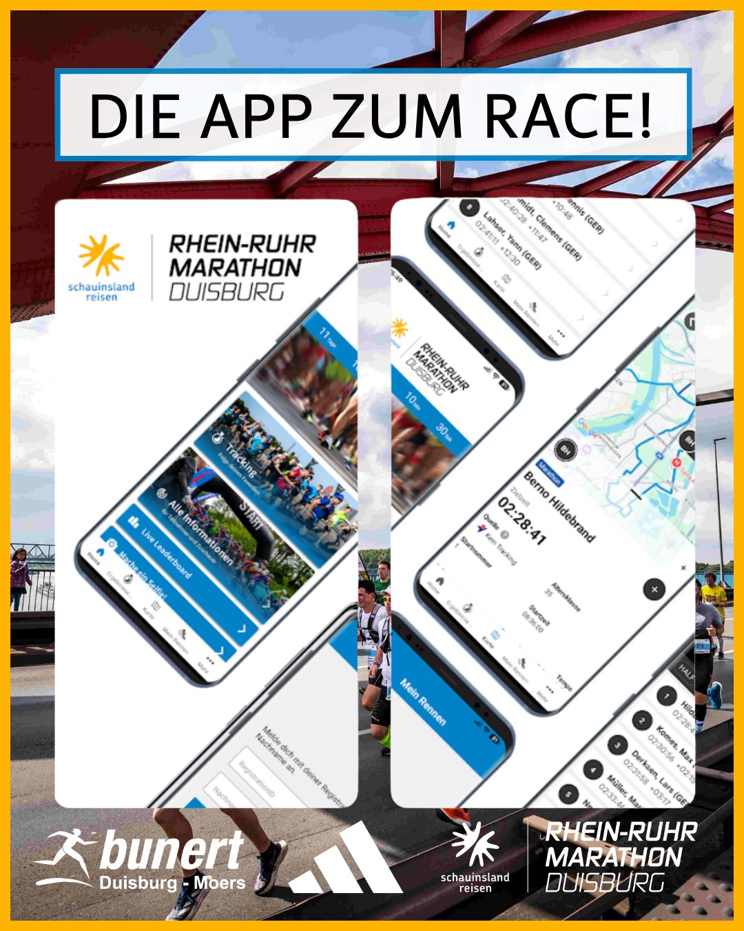 Die App zum Race - jetzt in Deinem App-Store verfügbar! 📱Mit der Rhein-Ruhr-Marathon Duisbur....