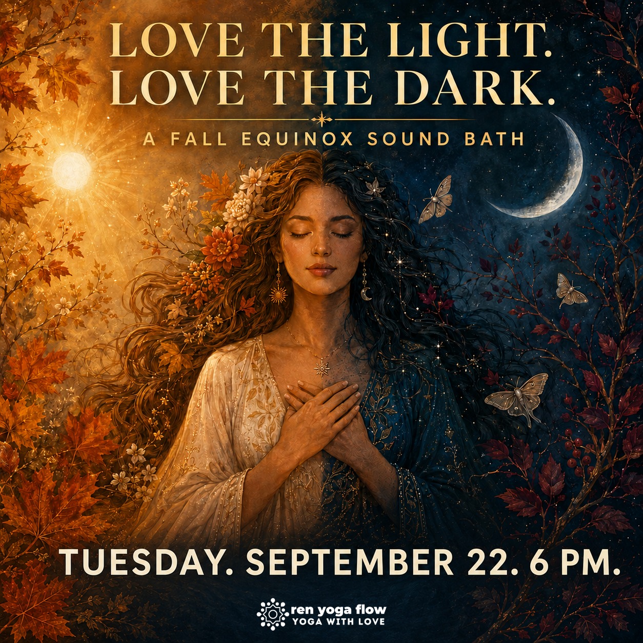 You do not have to choose between your light and your darkness to be worthy of love. You were always whole enough to hold both. Join us September 22nd for a 60-minute fall equinox sound bath built around exactly that message, a space for grounding, reflection, and the healing vibrations of sound. Space is intentionally kept small, just 12 spots for the whole evening. Sign up: https://momence.com/l/nmhDDy4A #YouAreWhole #SoundBath #FallEquinox #InnerWork #RenYogaFlow