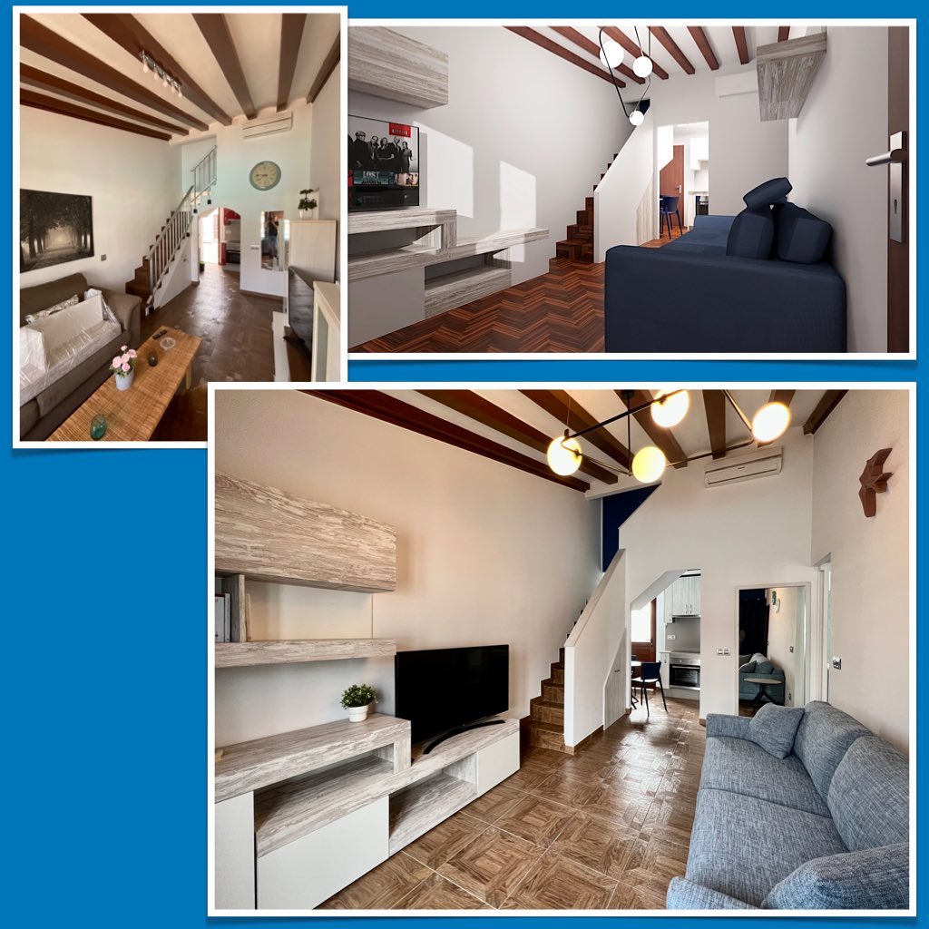 El antes, durante y después. Sin duda poder visualizar lo que será, es de gran ayuda para aquellos que tienen que decidir. Nuestro asesoramiento es siempre atento y dirigido al éxito de un proyecto. Trabajamos juntos para alcanzar tu meta. #sunazules #grancanaria #platadelingles #booking #viviendavacacional @alessiodeluca72 @clediz_anoltri @vp_interiorismo @aromasdelcampo @canarydecor @vondomslu @afosxsofa #interiordesign #blu #azul #design #holidayhome #cozy #ideas #antesydespues