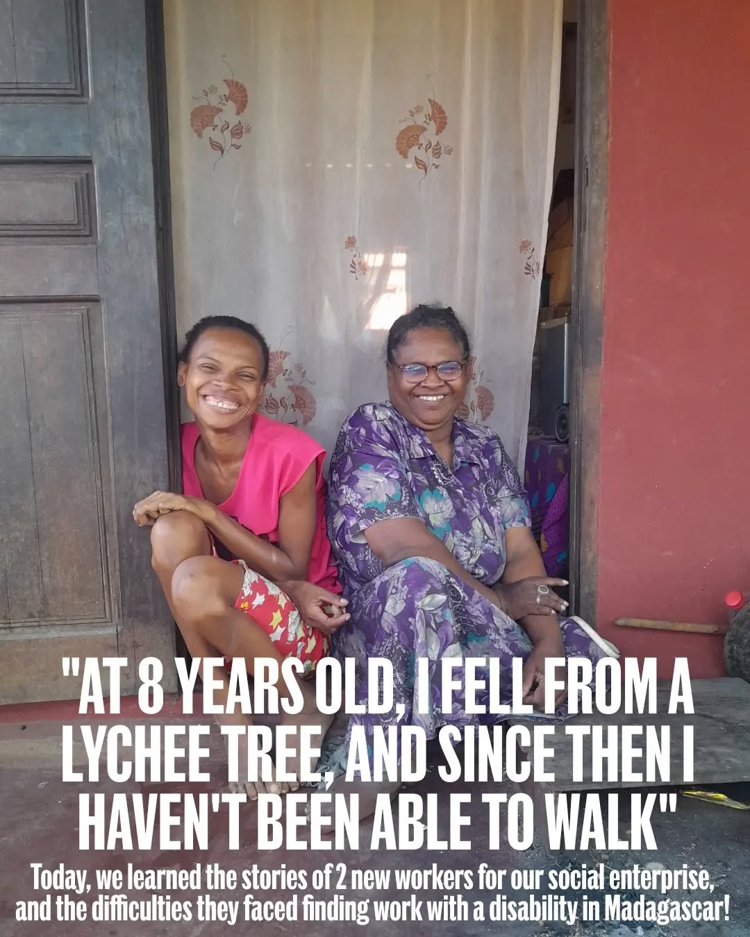 The stories of Brigitte and Angenie are unfortunately common in Madagascar...
Both of them were born without physical disabilities, but through accident & sickness, they both lost a lot of movement in the lower body and are now unable to move unassisted.
Finding work in Madagascar is difficult for many people, and although rates of employment are rising, people with disabilities remain forgotten...
But through 'Tsareee!' Our new social enterprise, we're creating employment opportunities for people with disabilities in Madagascar.
In the next week, we're launching 2 small shops for people with disabilities - selling products from the Sunrise Centre shop and elsewhere arcoss Nosy Be in some of the island's main hot-spots.
Each worker has a guaranteed daily rate with commission possible, too!
All other profits made will further the mission of LAB in Madagascar - Bringing permanent and sustainable change for people with disabilities and children who don't go to school.
#Madagascar #nosybe #story #streetstories #disability #work #nonprofitorganization #nonprofit #charity #labcharity
