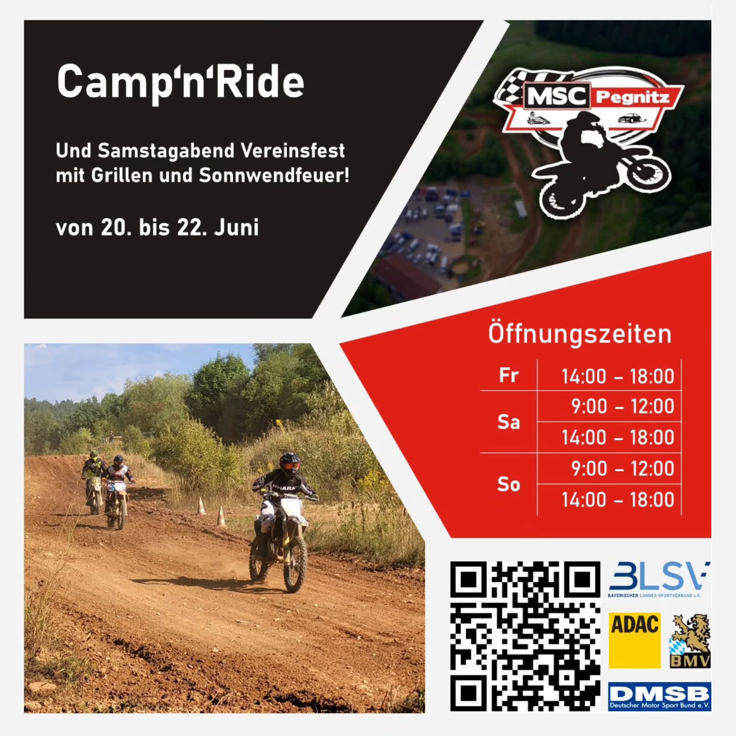 +++ Camp'n'Ride +++
Am Wochenende 20.6. bis 22.6. bleibt die Strecke für Camp & Ride geöffnet. Am Samstagabend wollen wir ein Vereinsfest machen mit Grillen und Sonnwendfeuer ?