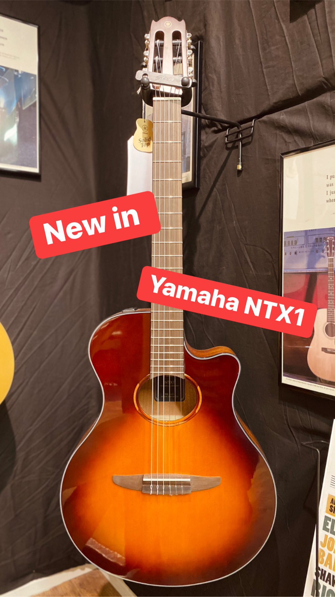 New into the shop. The Yamaha NTX1 electric nylon guitar in brown sunburst. Come check it out! #yamaha #nylonguitar #yamahaguitar #yamahanylonacoustic #acoustic #classicalguitar #dontstopbelieving #journey