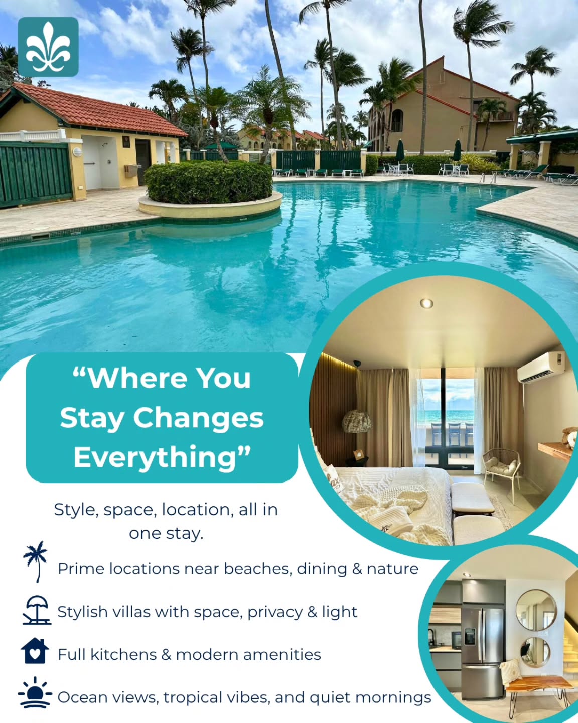 “Where You Stay Changes Everything”
Where you stay sets the tone for your whole trip ?
At Luxury Rentals PR, we make sure every detail feels intentional — from soft linens to sea views and full island charm.
✨ Thoughtful design
?️ Peaceful spaces
? Dreamy surroundings
Because comfort isn’t optional — it’s essential.
Start your Puerto Rico journey the right way.
#StayInStyle #LuxuryRentalPR #IslandLiving #PuertoRicoEscape