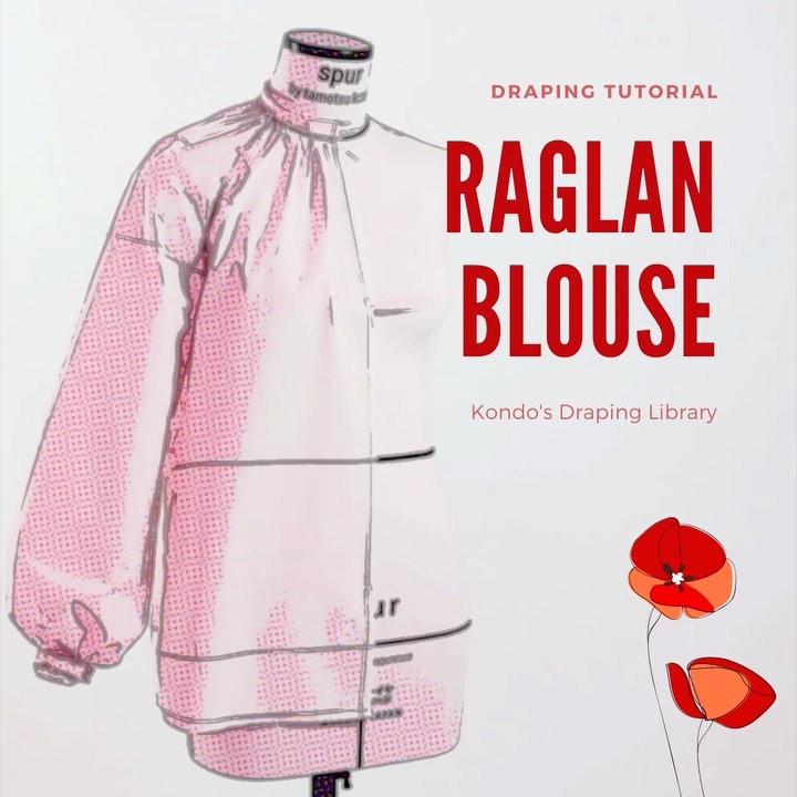 Raglan sleeves are often associated with sportswear and raincoats, but this is an example of a raglan sleeved blouse, that’s voluminous and feminine.
.
It’s A-lined and the gathers are juxtaposed by the skinny collar and cuff. Draping give you to control volume in real time and see the finished result right then and there.
.
Watch this and many more draping tutorials for beginners and pros on “The Library of Draping”.
.
#raglansleeve #blouse #tamotsukondo #spurdressform #draping #freetutorial #patternmaking #femininestyle #dressform
