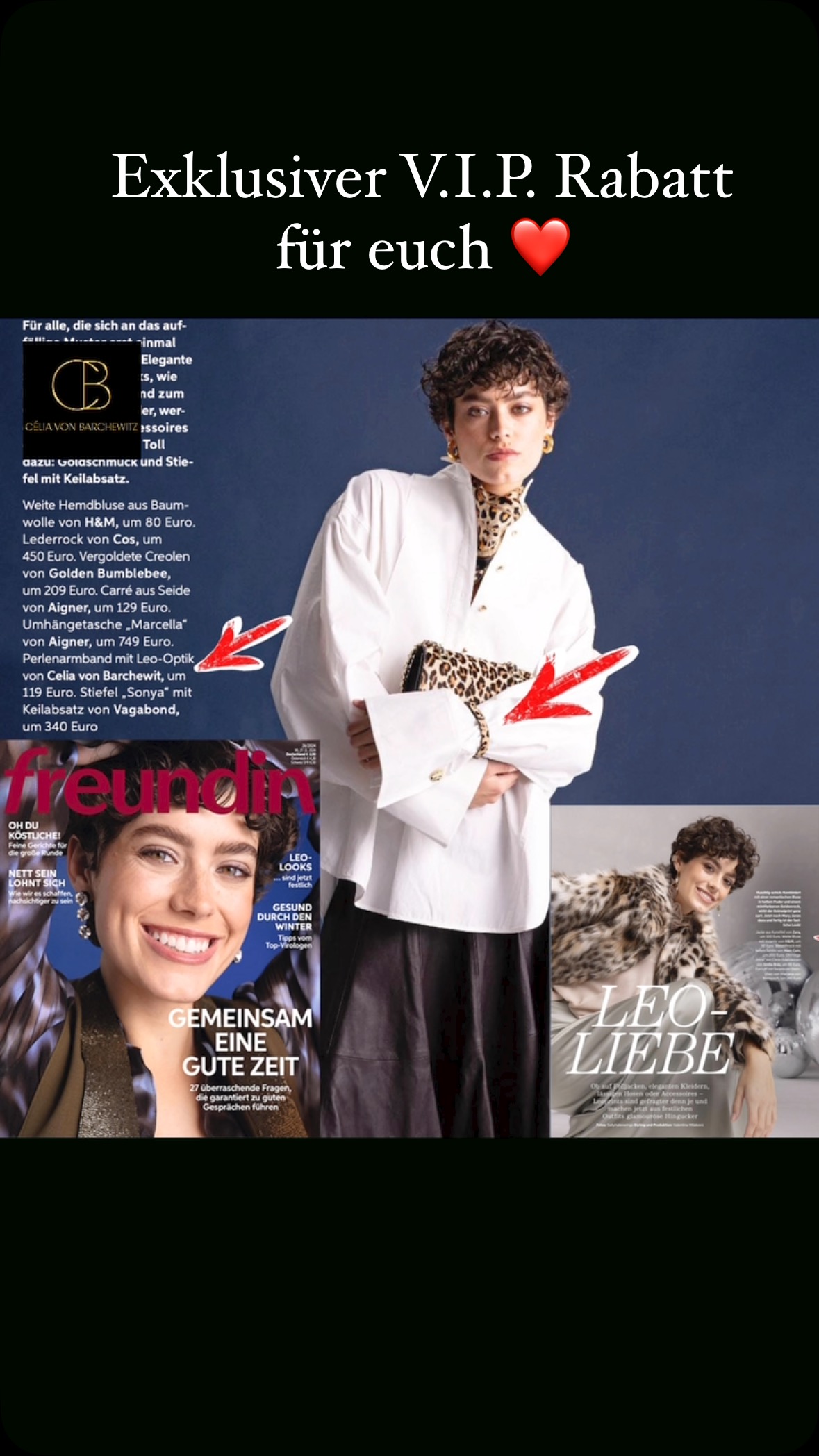 Unser beliebtes Leo Armband hat es in das renommierte Magazin ‚Freundin‘ geschafft ??. Für euch als Dankeschön gibt es einen exklusiven Rabatt. Nur für kurze Zeit ‼️. Danke an #freundinmagazin