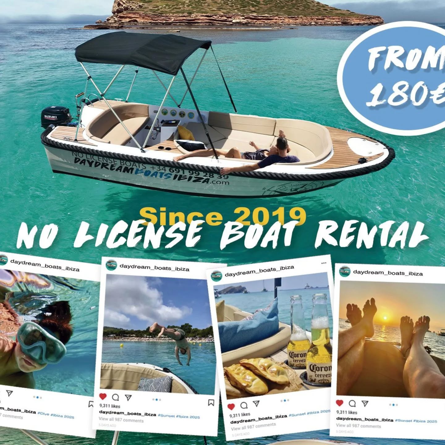 ¡BIEN LLEGADA✨ la temporada del 2025! De tu lugar de origen a Ibiza, menudo planazo✈️.
? Las comparaciones no son buenas, de ahí que sacaremos lo mejor de cada temporada con el fin de llenar de alegría vuestras salidas en barco.
? Aquí estamos PRIMAVERA, la versión anterior al verano y quien despierta la naturaleza para regar de vida nuestros días.
⚓Sé capitán con nosotros e Ibicenco durante todas tus vacaciones⚓
?Felices de volver a empezar?
--------------------------------____
✨WELL ARRIVED the 2025 season! From your place of origin to Ibiza, what a great plan✈️.
? Comparisons are not good, hence we will bring out the best of each season in order to fill your boat trips with joy.
? Here we are SPRING, the version before summer, who awakens nature and fills our days with life.
⚓Be a captain with us and Ibicenco during your entire vacation⚓
?Happy to start again?
#