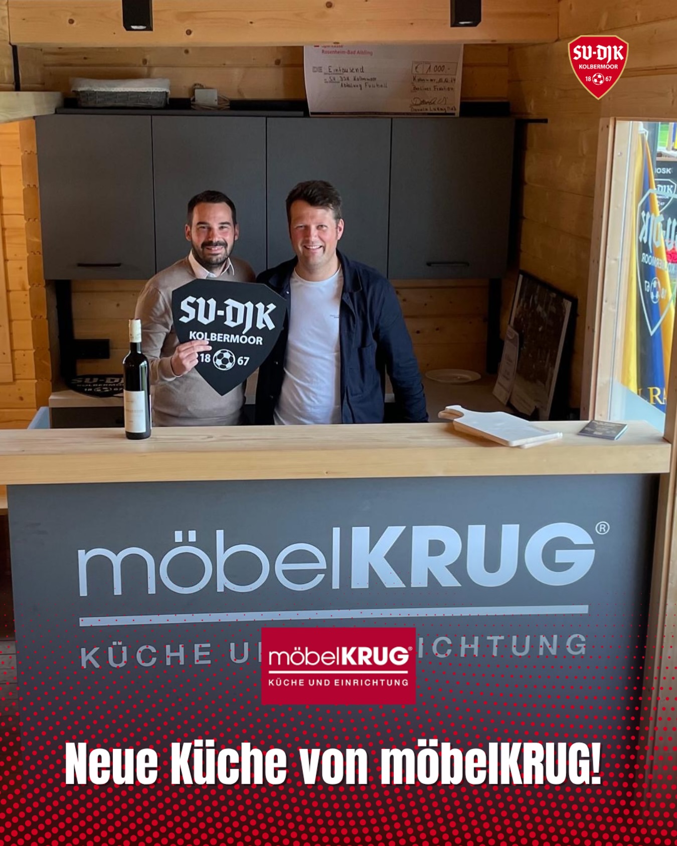 ?️ NEUE KÜCHE IM VEREINSHEIM!
Ein riesiges DANKE an Max und sein Team von @moebelkrug für die mega Unterstützung! ?
Dank euch strahlt unser Vereinsheim jetzt mit einer brandneuen, top ausgestatteten Küche – perfekt für jedes Event! ?
Wer eine neue Küche braucht – ab zu @moebelkrug!? Regional. Zuverlässig. Stilvoll.
#UNSschreibtmangemeinsam
#SVDJKKolbermoor #MöbelKrug
#Teamwork #Vereinsliebe #Küchenträume #SupportYourLocal #Kolbermoor