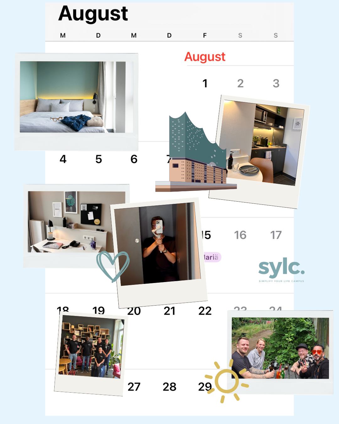 Das war unser August. ✨ Vollgepackt mit Highlights, News und jeder Menge sylc.-Vibes. ?
Damit ihr nichts verpasst: Alles Wichtige rund um Events, Aktionen und Einblicke findet ihr immer hier auf unserem Instagram Account. ? Also: folgt uns rein und bleibt up to date!
HOTEL
TREND
RECAP