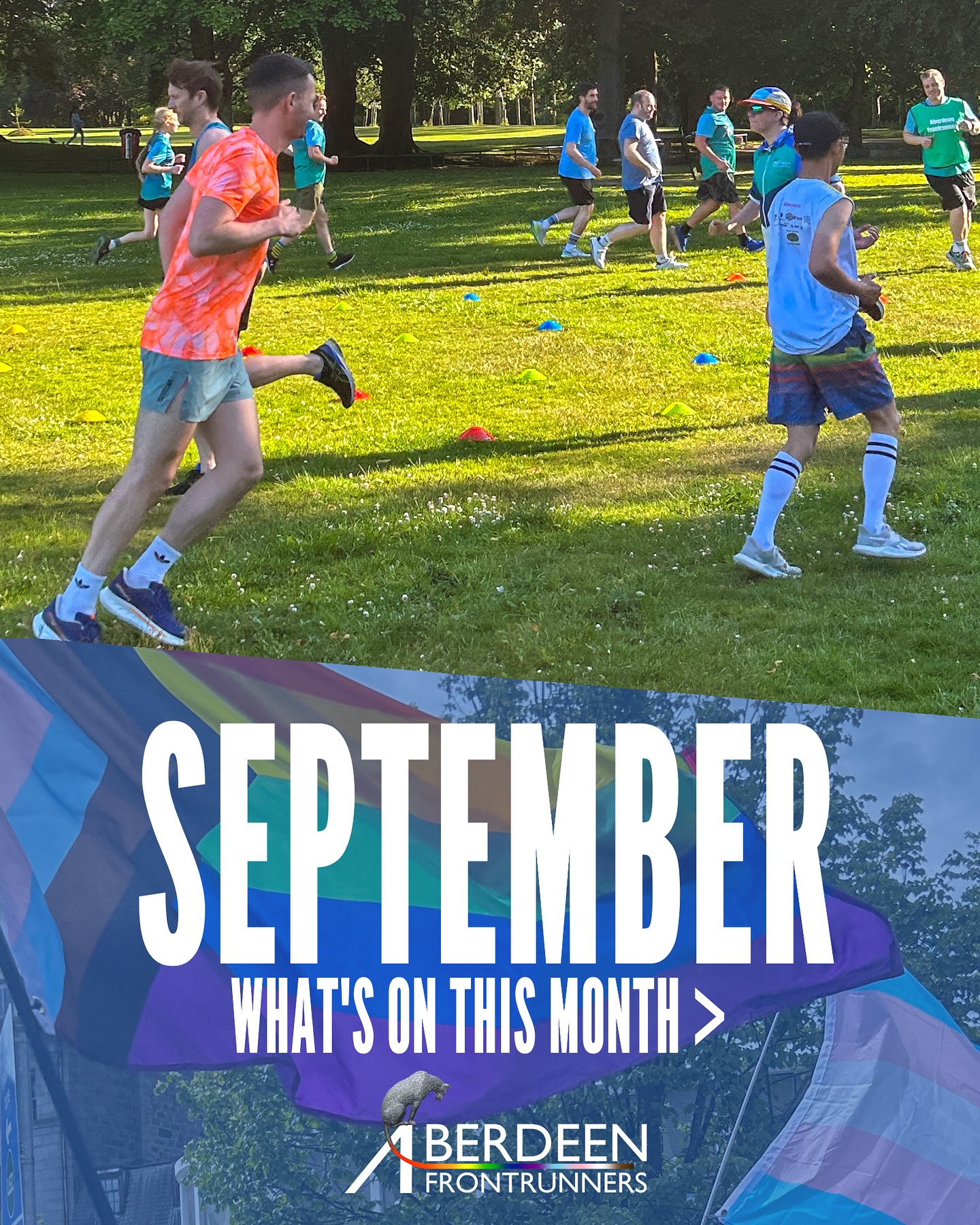 ? Summer is over! Here’s where you can catch us this first month of autumn, plus our Wednesday evening routes.
?️??️⚧️???????⬛️⬜️?️⚧️?️?
#aberdeenfrontrunners #LGBT #LGBTQIA #lgbtrun #lgbtrunning #lgbtrunningclub #lgbtaberdeen #frontrunners #internationalfrontrunners