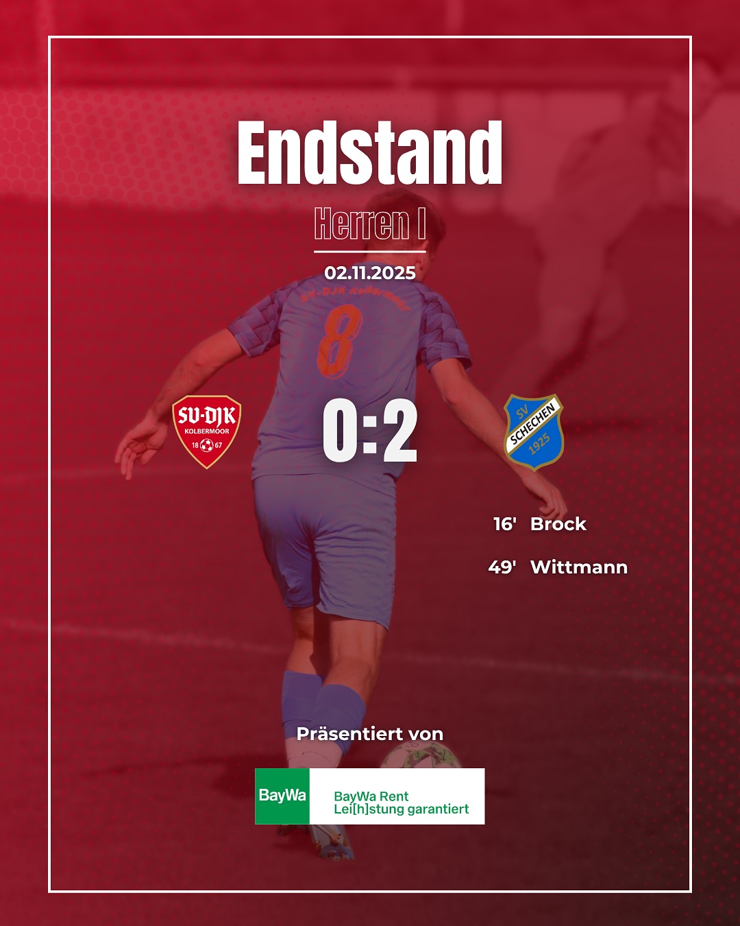 Leider keine Punkte am Wochenende ? Unsere erste muss sich zuhause gegen @svs_1925_fussball mit 0:2 geschlagen geben, unsere zweite konnte gegen Grossholzhausen II @hoizhauser_uhus nur ein 1:2 aus unserer Sicht erspielen.
#Spieltagsergebnisse #SVDJKKolbermoor #Kolbermoor #Fussball #UNSschreibtmanGEMEINSAM