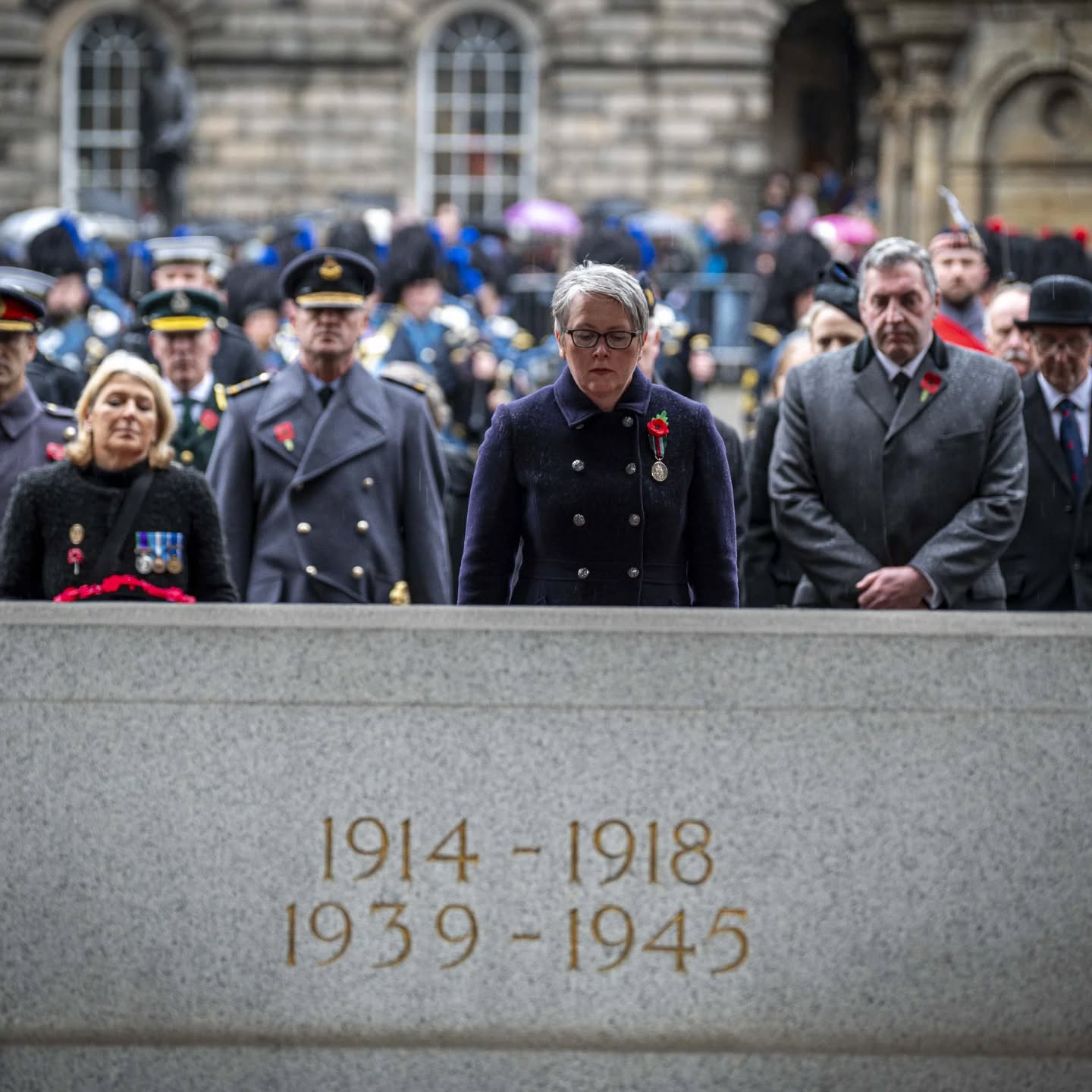 The Chief Executive and the Keeper of the Rolls laid the wreath on behalf of The Scottish National War Memorial at today's National Service in Edinburgh
Image credit Mark Owens