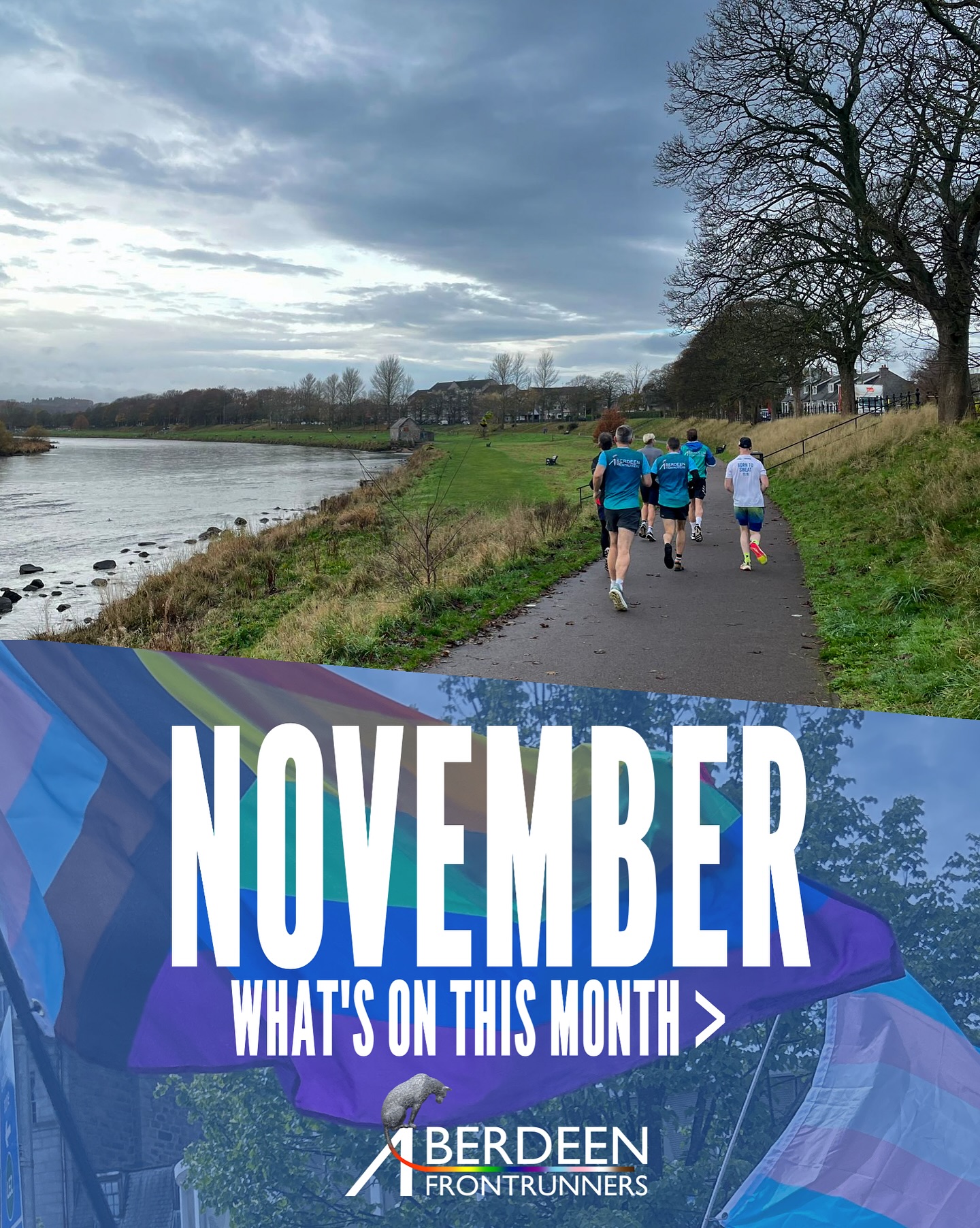 ? Almost at the end of the year already - here are your routes for Wednesdays in November. We also have a group focused on increasing your distance from 5K to 10K, starting Wednesday 12th November!
?️??️⚧️???????⬛️⬜️?️⚧️?️?
#aberdeenfrontrunners #LGBT #LGBTQIA #lgbtrun #lgbtrunning #lgbtrunningclub #lgbtaberdeen #frontrunners #internationalfrontrunners