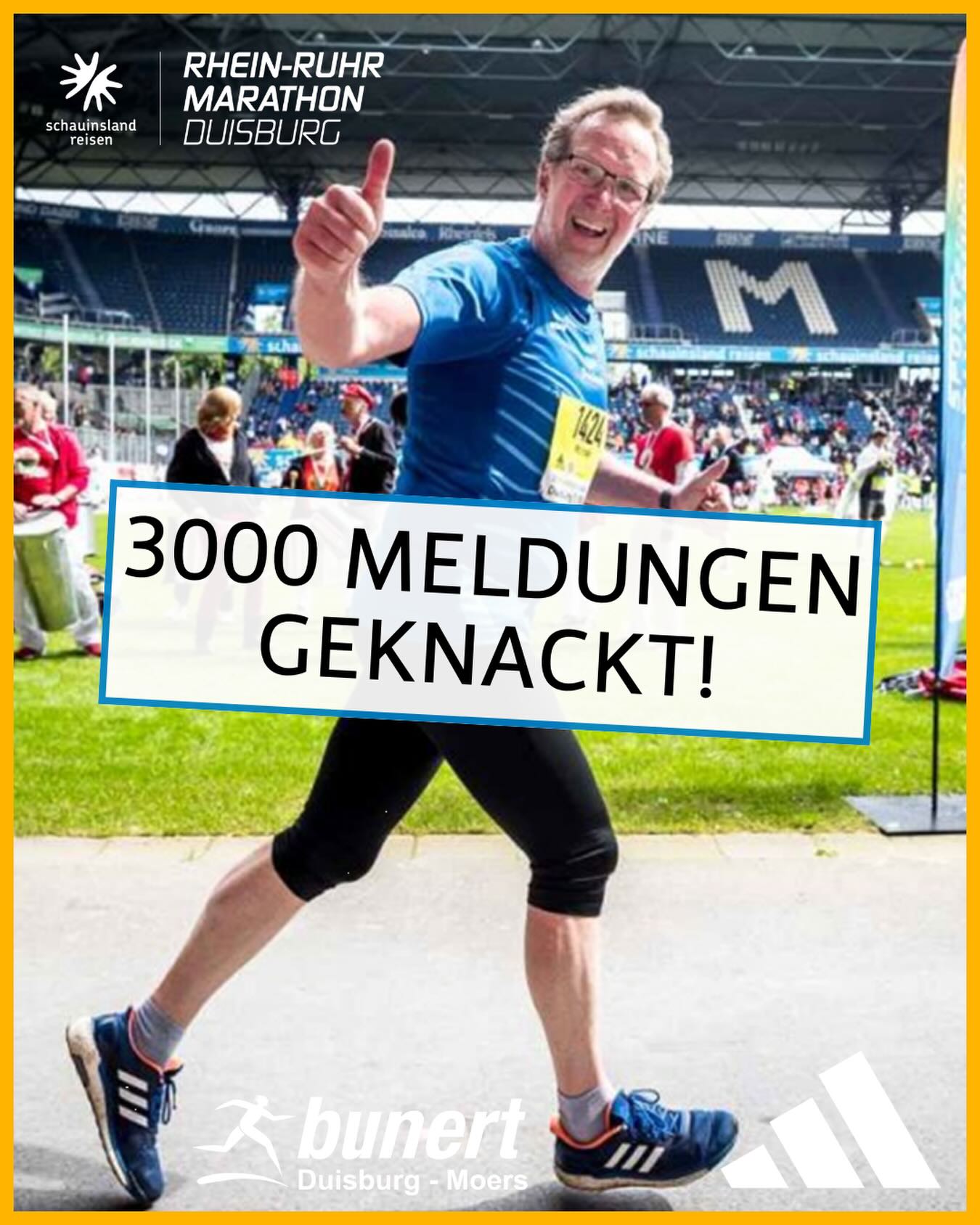 🎉 Daumen hoch für bisher 3.000 Anmeldungen! 👍🏻Schon jetzt haben sich über 3.000 Läuf....
