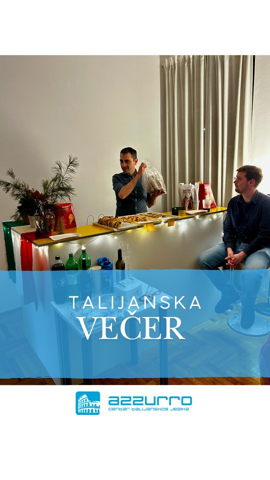 Na talijanskoj večeri ovog vikenda spojili smo kviz, hranu i druženje - i uvjerili se da je talijanski najljepši jezik. ❤️🇮🇹
Hvala svima koji su došli i učinili večer posebnom.
.
.
.
#azzurrocentar #talijanskijezik #zagreb #italiano Na talijanskoj večeri ovog vikenda spojili smo kviz, hranu i druženje - i uvjerili se da je talijanski najljepši jezik. ❤️🇮🇹
Hvala svima koji su došli i učinili večer posebnom.
.
.
.
#azzurrocentar #talijanskijezik #zagreb #italiano