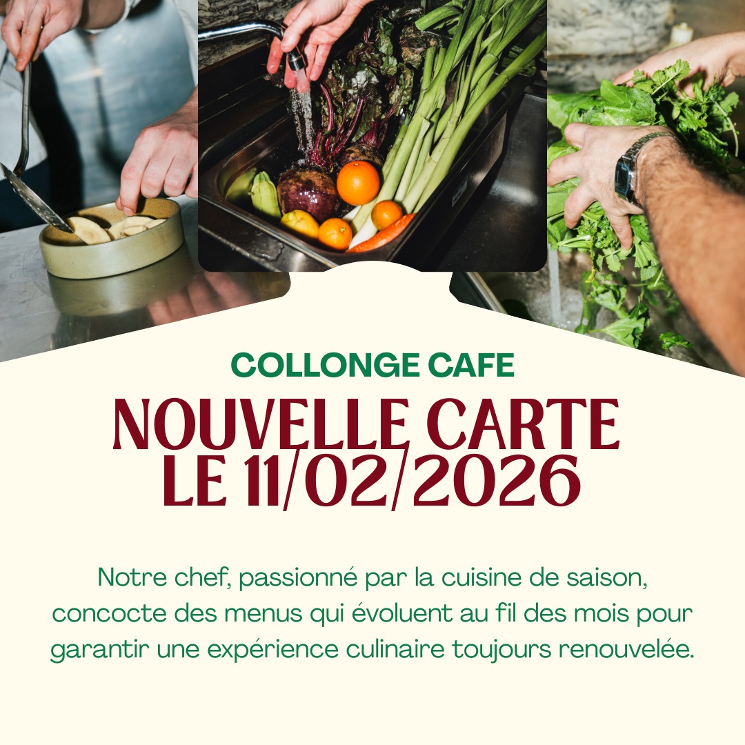 La saison change, notre carte aussi ✨
Nous sommes heureux de vous présenter notre nouvelle carte, imaginée autour de produits frais, de saison et de recettes généreuses aux accents italiens ??
? Viandes sélectionnées
? Poissons selon arrivage
? Pâtes gourmandes
? Desserts maison
? Et une sélection de vins pensée pour sublimer chaque plat
Que ce soit pour un déjeuner, un dîner ou un moment entre amis, notre équipe se réjouit de vous accueillir.
? Collonge Café
? Du mercredi au dimanche
? Réservations conseillées
#NouvelleCarte #CollongeCafé #CuisineItalienne #RestaurantGenève #FoodLovers #VinsEtGastronomie #FaitMaison #BonMoment
