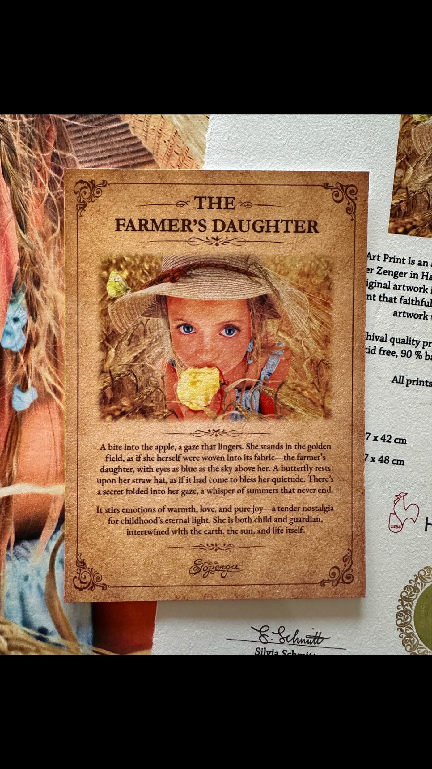 The Farmer’s Daughter - Collector’s Edition
A portrait shaped by light and memory.
A quiet devotion to summer’s eternal warmth.
Drawn with the finest artist pencils,
printed on Bamboo paper by Hahnemühle,
hand‑signed, and limited to only 10.
A work for collectors who seek meaning,
not mass.
Collector’s Edition now available — €1,000
Only a few pieces remain.
#LimitedEditionArt #PolychromosPencils #PrismacolorPremier #CarandacheLuminance #Hahnemühle #RealisticDrawings #ColoredPencilDrawing #Topenga #TopengaArt