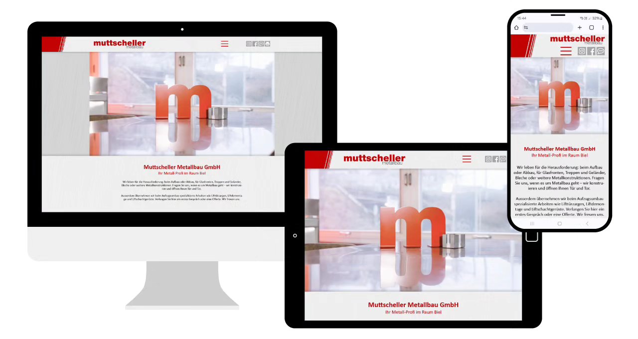 Die Muttscheller Metallbau GmbH in Biel hat auf liebcom gesetzt und präsentiert sich frisch und....