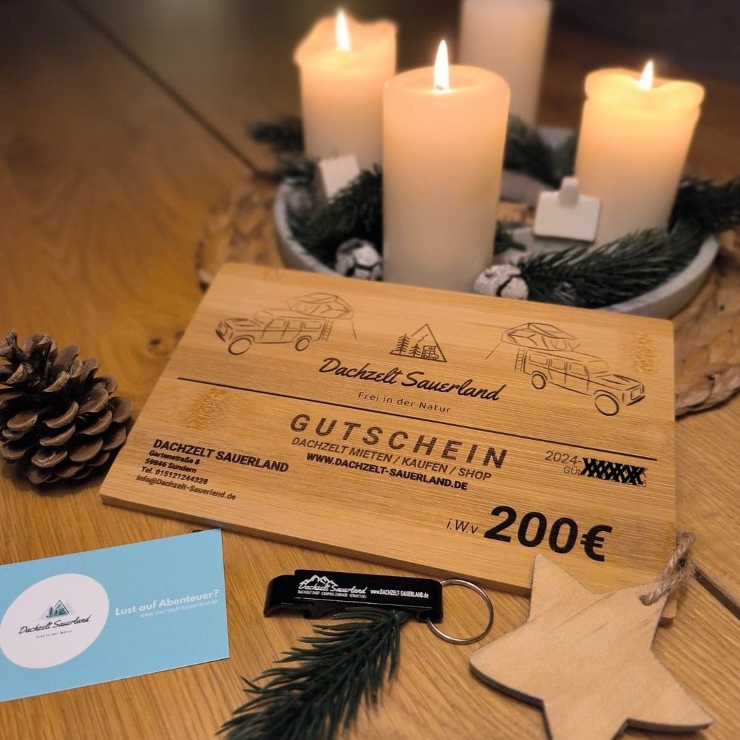 ? Last Minute Weihnachtsgeschenk gesucht? ?
Mach jemanden glücklich mit einem Abenteuer-Gutschein! ?✨ Miete ein Dachzelt und erlebe unvergessliche Momente in der Natur. ?
Oder schenke einen Warenwert-Gutschein für unseren Shop – perfekt für alle, die das Besondere suchen! ?
? PS: Bald gibt’s jede Menge coolen Stuff für Dachzelt-Camper! ⛺?
Mach dein Frühstück oder dein Camping-Erlebnis noch besonderer mit personalisierten Frühstücksbrettern, Tassen, Gläsern, Besteck, Messern und vielem mehr! ?☕️✨
#Weihnachten #Geschenkideen #Abenteuer #Dachzelt #Natur #Camping #LastMinuteGeschenk #GeschenkideenFürAbenteurer #dachzeltshop #campingshop