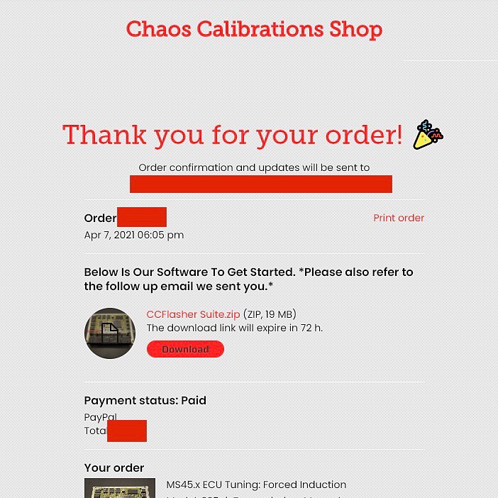 ?WEBSITE UPDATE?
✅As of now, all orders placed on the website will AUTOMATICALLY provide you with our software after checkout and automatically send you a second email with further details and a unique backup download link.
The moment you order your tune, you can start on it without waiting for us to manually send you anything.
✅We hope this will further add convenience and faster service for our fellow enthusiasts and customers!
#chaoscalibrations