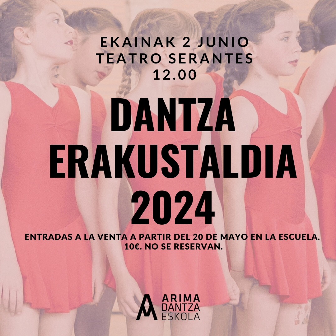 Ze gutxi falta den erakustaldirako?!!!!!!
Beste kurtxo bat igaro da, zenbat lan egin dugun eta zelako gogoak ditugun zuei gure dantza erakusteko.
?Gogoratu bihartik aurrera sarrerak salgai daudela eskolan.
?Atención a partir de mañana lunes las entradas estarán a la venta.
❤️??
