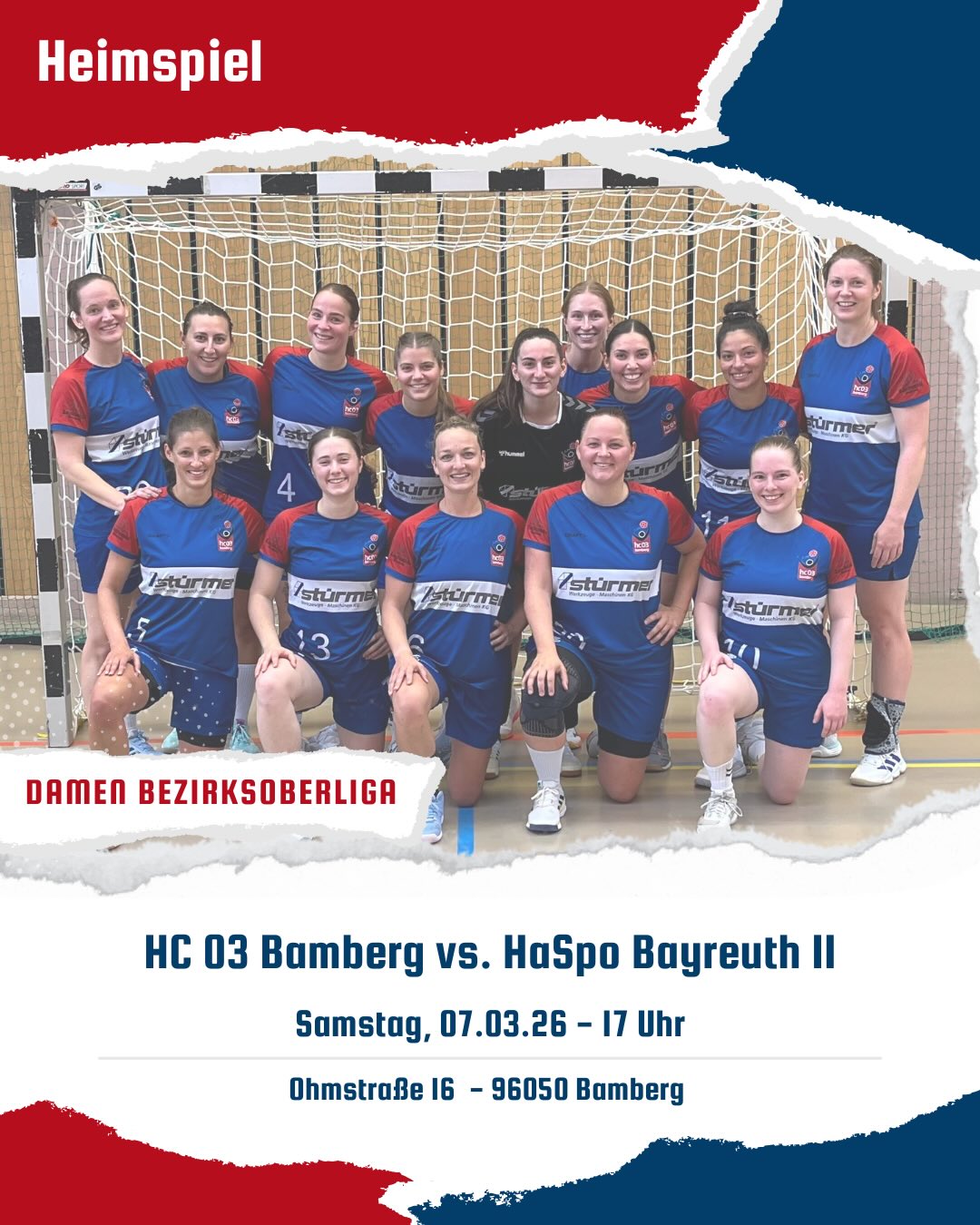Die letzten Heimspiele der Saison stehen an:
Ein letztes Mal heißt es für unsere Damen und Männer I und II in dieser Spielzeit „Heimspiel“!
Unsere Damen und Männer I sind am Samstag gefragt, ehe die Männer II dann am Sonntag um 15 Uhr ihren letzten Auftritt vor heimischer Kulisse haben.
Kommt vorbei und macht ein letztes Mal Stimmung!
#hc03bamberg #handball #bamberg #teamsport #heimspiel