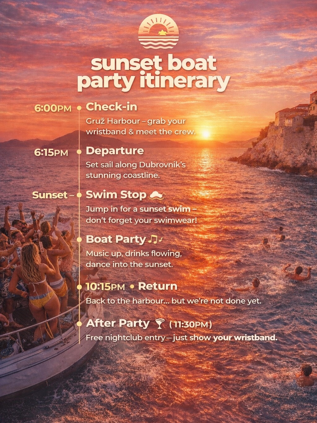 POV: your summer plans just got better 👀
Dubrovnik is calling… and we’re answering 🔥
Season 2026 loading — dancing and swimming into the sunset
See you in May 🍾
#dubrovnik #dubrovnikcroatia #boatparty #summer2026