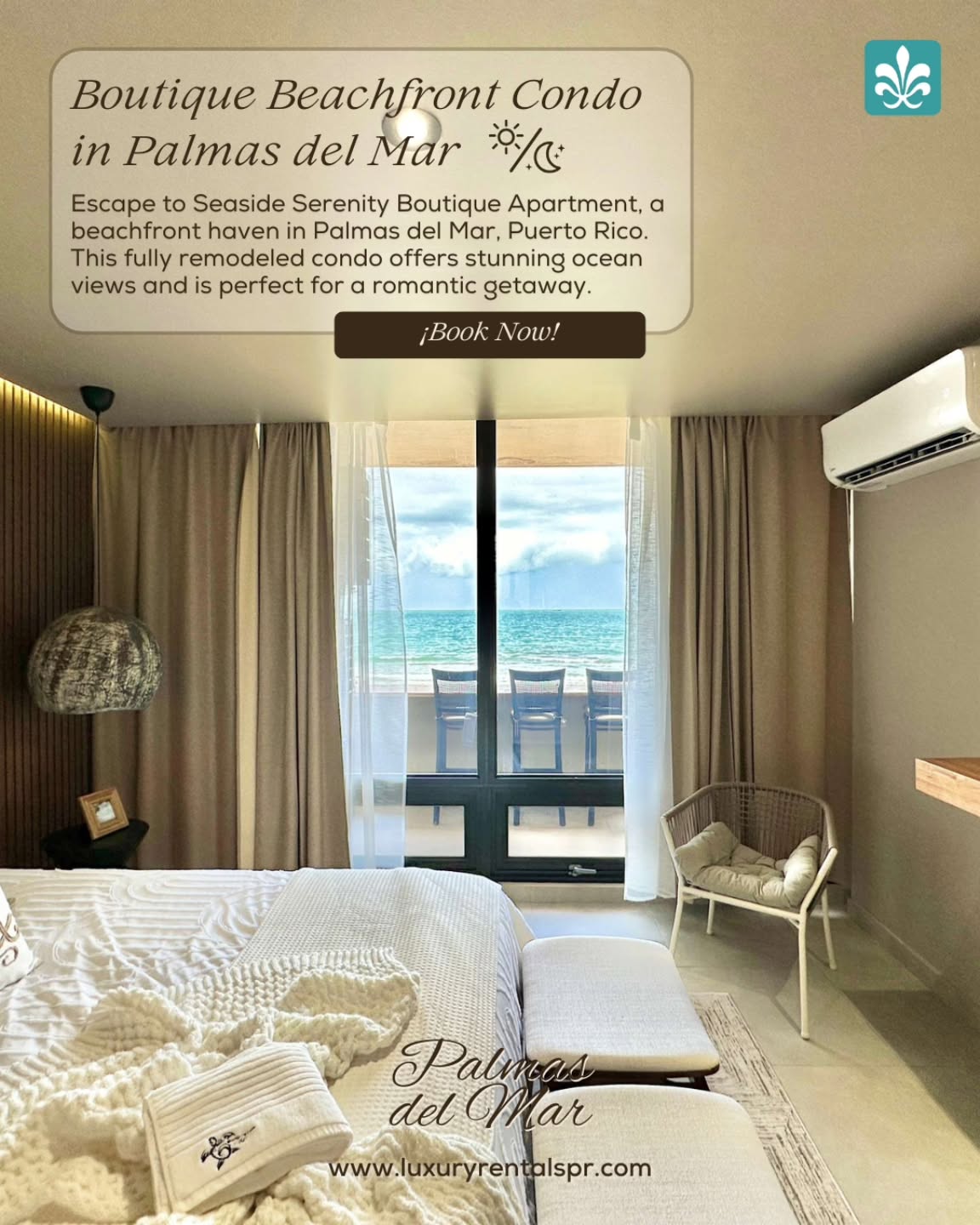 ? Beachfront Romance at Palmas del Mar ✨
Imagine waking up to this exact view every single morning. ??
Welcome to Seaside Serenity Boutique Apartment, a fully remodeled beachfront condo in the exclusive resort community of Palmas del Mar, Puerto Rico. It’s the ultimate intimate haven designed for your next romantic getaway.
The Highlights:
? Breathtaking, front-row ocean views
✨ Sleek, modern boutique design
? Access to world-class resort dining, golf, and beaches
Escape the ordinary and dive into pure coastal luxury. ??️
? Book your romantic escape today:
www.luxuryrentalspr.com
#PalmasDelMar #PuertoRico #BeachfrontLuxury #RomanticGetaway #LuxuryRentalsPR