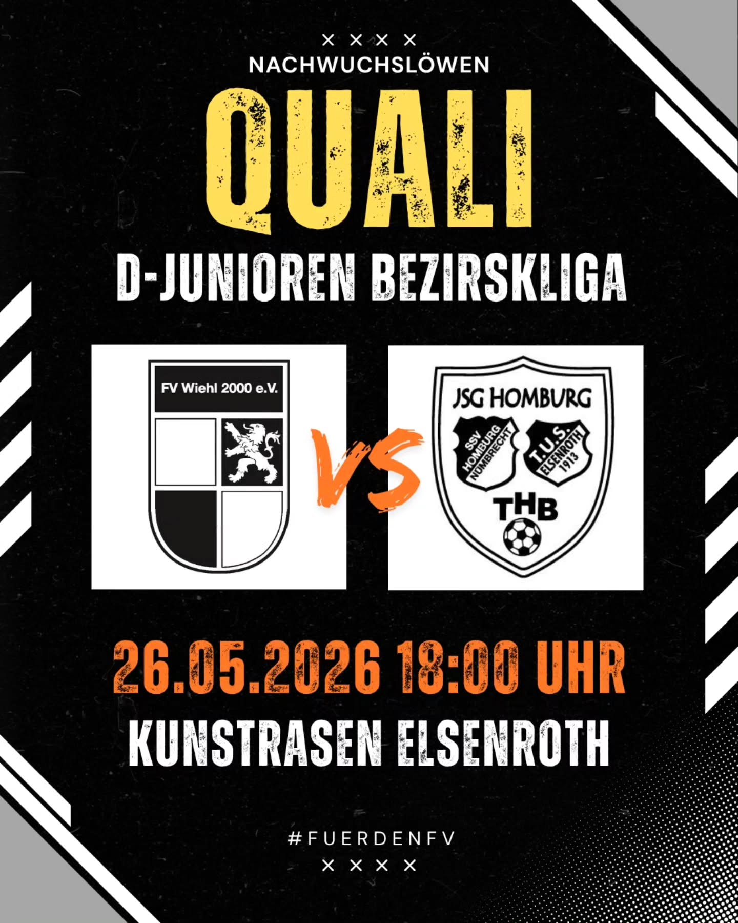 ? Qualifikationsspiele zur D-Junioren Bezirksliga
Für unseren Jahrgang 2014 geht es am heutigen Abend mit dem zweiten Spieltag der Quali-Spiele zur D-Junioren Bezirksliga 2026/2027 weiter. ⚽
In einer Vierergruppe kämpfen unsere Nachwuchslöwen um das Ticket für den Bezirksliga-Aufstieg. ? Nach einem starkem 2:2-Remis an Spieltag 1 gegen den SV Bergisch Gladbach 09, trifft man heute auswärts auf die JSG Homburg.
Wir drücken die Daumen! ?? Die Mannschaft freut sich auf eure Unterstützung.
#fuerdenfv #mitdemloewenaufderbrust #weilwirdichlieben #nachwuchsloewen
