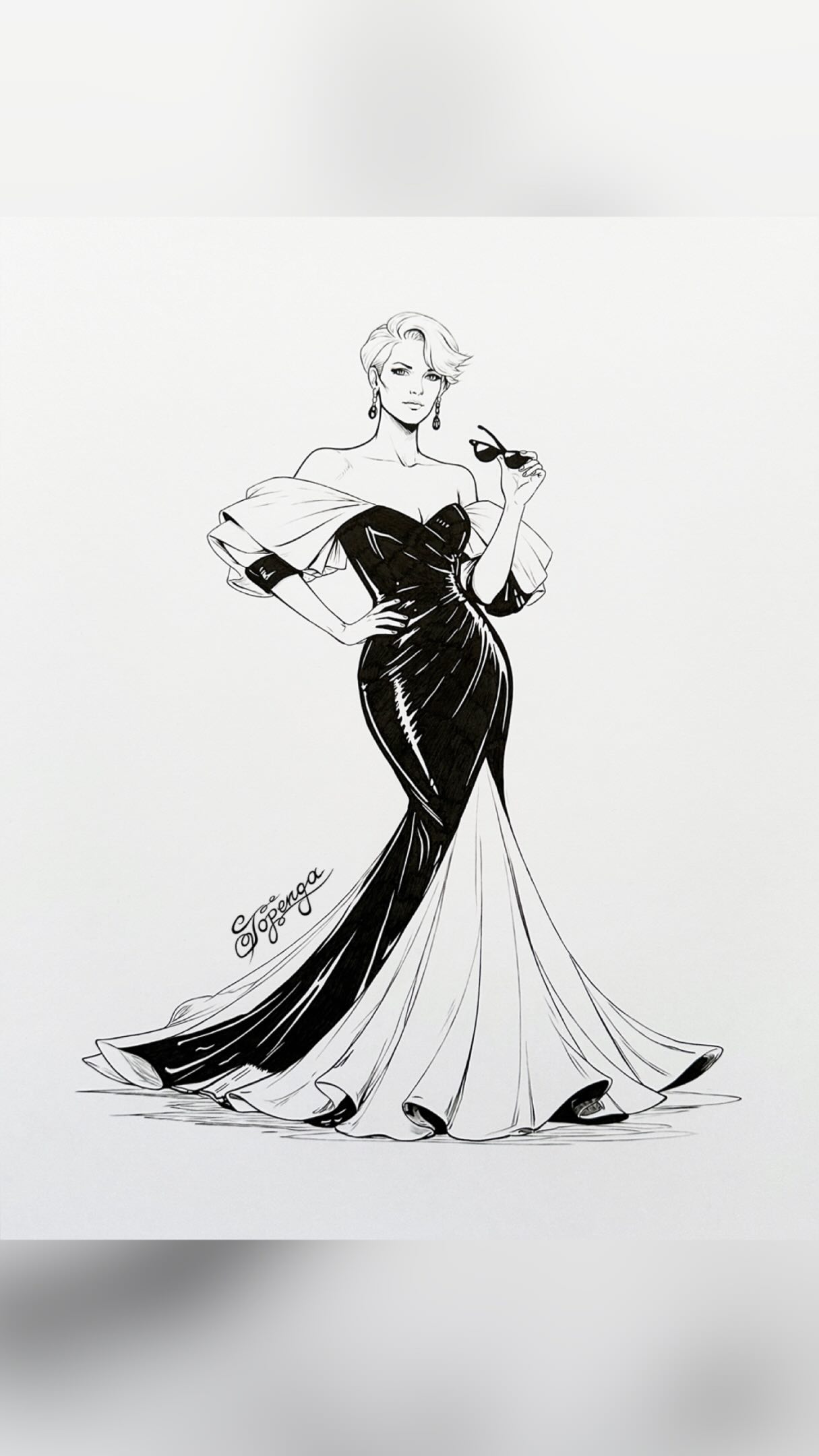 Miranda Priestly — timeless, sharp, unmistakable.
A portrait shaped by ink, contrast and attitude.
Tombow MONO drawing pen on Hahnemühle Bristol (29.7 × 42 cm, 250 gsm).
That’s all.
#TheDevilWearsPrada #MirandaPriestly #MerylStreep #FashionIllustration #InkIllustration #FinelinerArt #Topenga #TopengaArt @tombow.deutschland @tombowusa @hahnemuehle_global