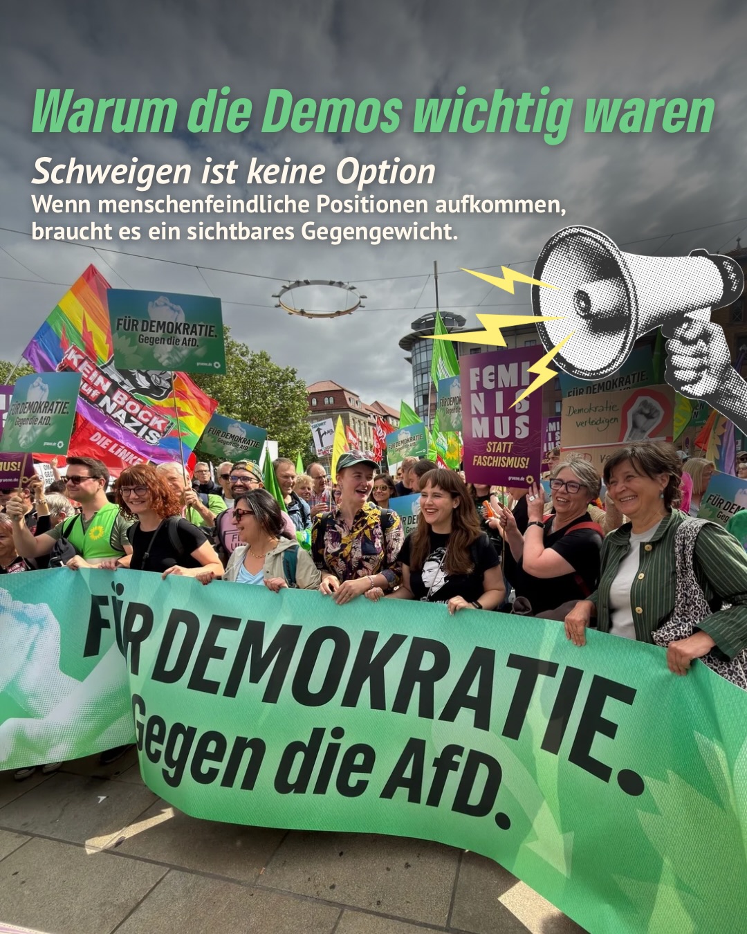 Demokratie ist sich in seine eigenen Angelegenheiten einzumischen ‼️
Am Wochenende haben Zehntausende in Erfurt gezeigt, was Zusammenhalt bedeutet: laut, bunt und friedlich gegen Ausgrenzung und für unsere Demokratie.
Schweigen ist keine Option.
Wenn du nicht nur zuschauen, sondern mitgestalten willst: Werde Mitglied bei uns Bündnis 90/Die Grünen Erfurt und misch dich ein – vor Ort, in deiner Stadt, für das, was dir wichtig ist. 💪
👉 Den Link findest du in unserer Bio
#demokratie #erfurt #grüneerfurt #zusammenstehen #mitmachen