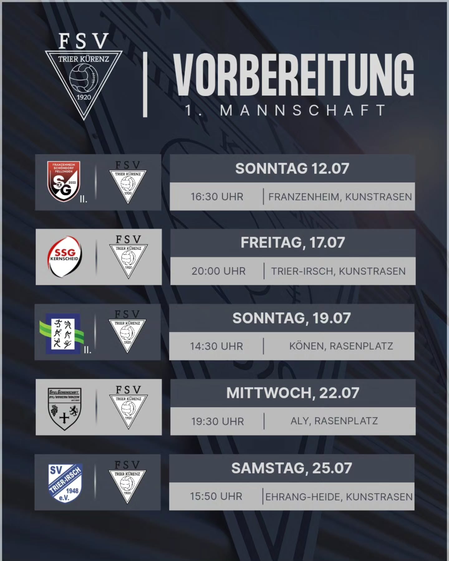 ⚪️ Zurück aus der Sommerpause⚫️
Zu Beginn dieser Woche sind beide Herrenmannschaften in die Vorbereitung für die kommende Saison gestartet. Neben intensiven Trainingseinheiten unter der Woche stehen zahlreiche Testspiele auf dem Programm, um sich optimal auf die bevorstehenden Herausforderungen in der Liga vorzubereiten.
Neben den Testspielen steht für die 1. Mannschaft am 25.07 das OB-Pokalspiel gegen den @9zehn48 auf dem Paln. Ein erster Härtetest, bevor eine Woche später die 1. Runde des Kreispokals ansteht?
__________
#vorbereitung #training #testspiele #power #team