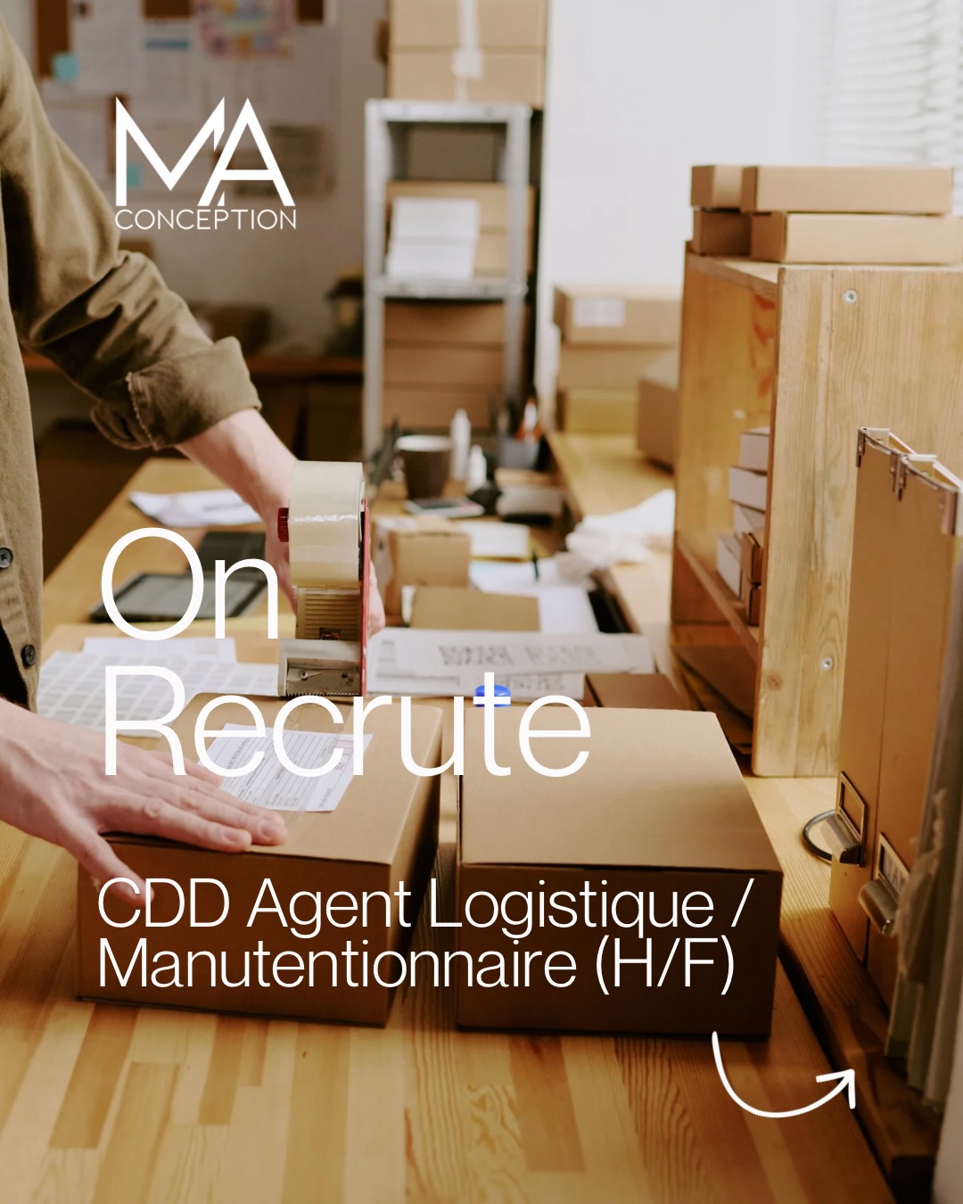 On recrute ! 📦
Nous recherchons un(e) agent logistique pour une CDD d’environ 2 mois et demi dans le cadre d’un remplacement de congé paternité.
📍Tignieu-Jameyzieu
🗓️ Début courant septembre
🕦7h - 12h30 et 13h - 14h30
Rejoignez notre équipe ! Pour postuler, envoyez votre CV et votre lettre de motivation à direction@ma-conception.com