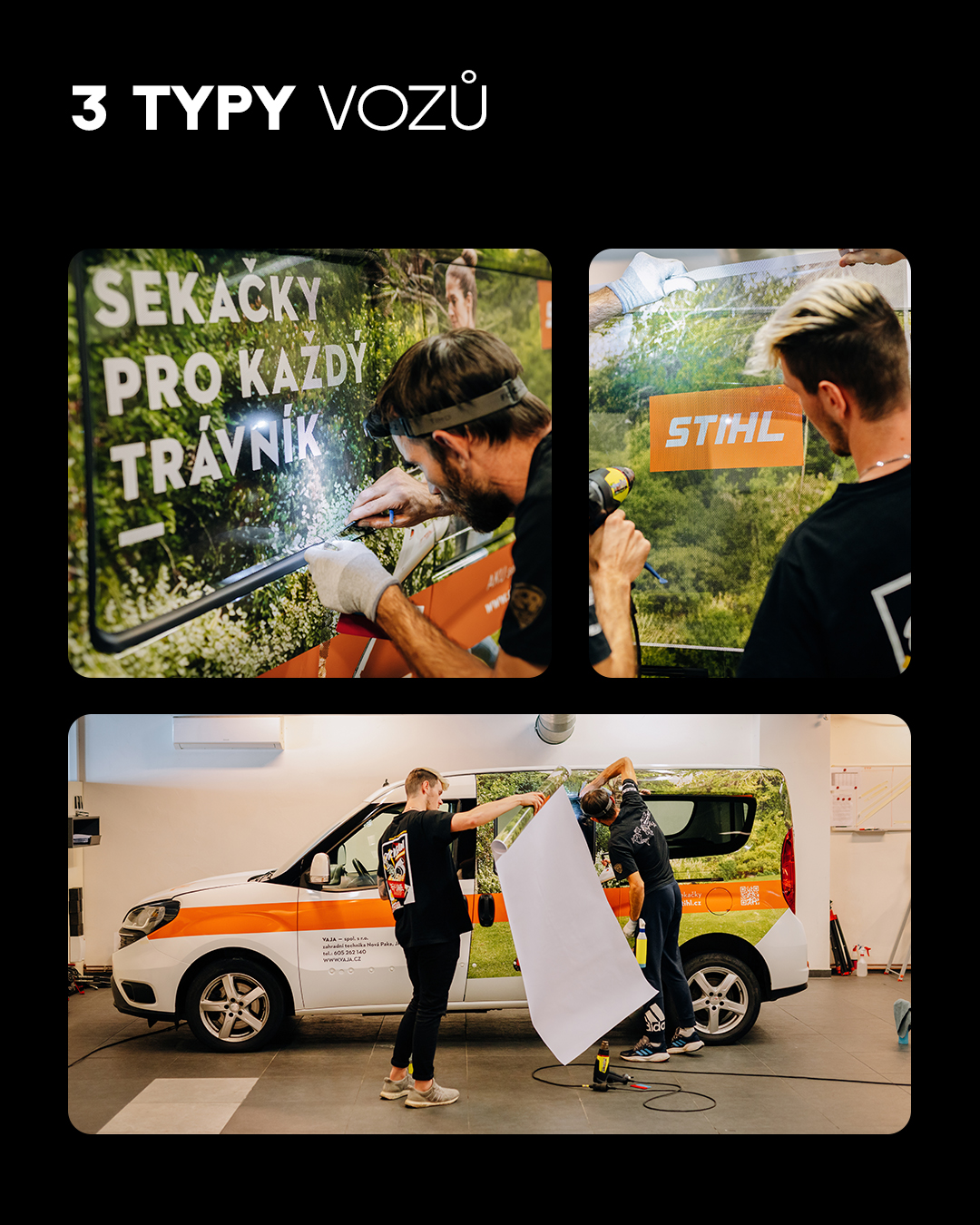 Obrandovali jsme novou flotilu našeho klienta @stihl_czech . 🚘 Žádné patvary, žádné vybledlé barvy. 🔝 Jen účinná ochrana proti poškození s až 7letou výdrží a blesková realizace díky tisku na vodní bázi. ✅
A co vy, máte už obrandovaný firemní vůz?
#casestudy #marketing #agenturabetter