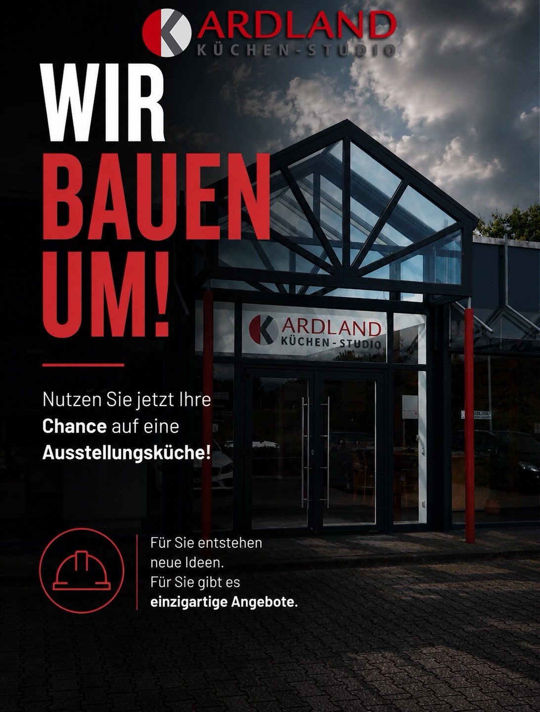 🚧 WIR BAUEN UM! 🚧Bei uns entsteht etwas Neues – und genau jetzt ist der richtige Zeitpunkt, sich seine Traumküche zum besonderen Preis zu sichern. 👀Im Zuge unseres Umbaus werden ausgewählte Ausstellungsküchen frei. Das bedeutet für Sie: hochwertige Küchen, die Platz für Neues machen müssen – und dadurch attraktive Möglichkeiten für Ihr Zuhause.✨ Jetzt die Chance nutzen🍽️ Ausstellungsküche sichern🔥 Von besonderen Konditionen profitierenVielleicht wartet Ihre neue Küche schon bei uns im Studio auf Sie. 😉Kommen Sie vorbei, lassen Sie sich beraten und entdecken Sie unsere aktuellen Ausstellungsküchen!