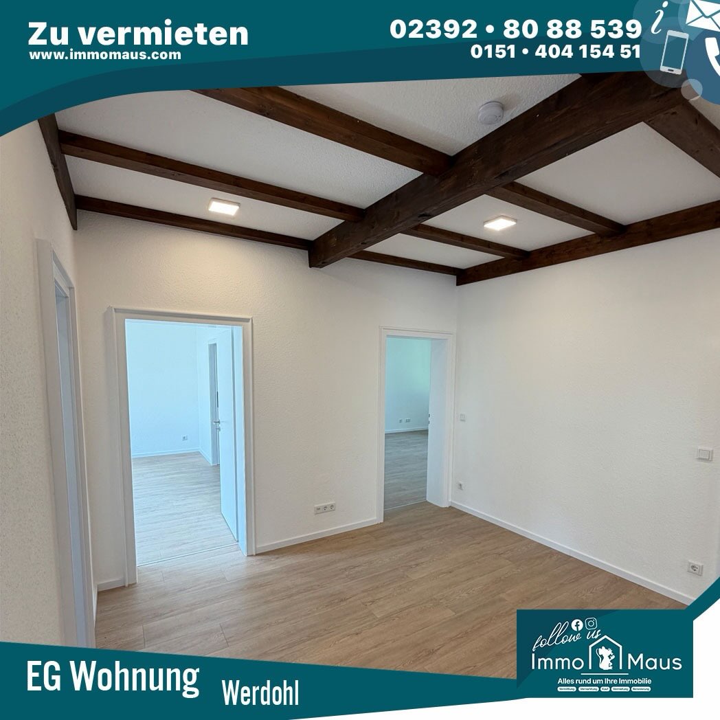 🏡 VORANKÜNDIGUNG – BALD IN DER VERMIETUNG!
📍 Hohe Straße 7 · Werdohl
Demnächst bei Immo-Maus:
Eine attraktive, altersgerechte Wohnung mit ca. 125 m² Wohnfläche – frisch saniert und bereit für den Erstbezug nach Renovierung!
✨ Die Highlights:
* ca. 125 m² Wohnfläche
* 2 Schlafzimmer
* altersgerechtes Wohnen
* frisch saniert
* neue Fenster
* modernes Badezimmer
* separates Gäste-WC
* Küche
* Terrasse
* Garten
* Erstbezug nach Renovierung
💶 Kaltmiete: 950 €
💶 Nebenkosten: 250 €
🔑 Bald in der Vermietung bei Immo-Maus!
Weitere Informationen und Bilder folgen in Kürze.
📩 Interesse? Gerne schon jetzt bei uns vormerken lassen!