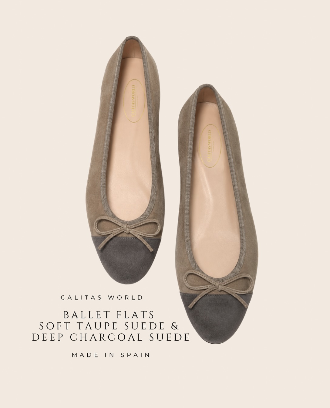 There are women who never really wear black. They wear taupe. ????♀️????♀️??
Soft taupe. Deep charcoal.
Cream shirts, grey denim, an old trench.
Gold jewellery. Tortoiseshell somewhere.
Nothing is trying too hard.
Everything belongs.
Our soft taupe and deep charcoal Ballet Flats follow the same instinct handcrafted in Spain in genuine leather, in two neutrals made to live with everything already in your wardrobe.
For the women who know that neutrals are never just neutrals.
Some colours are worn. Others become part of your vocabulary. ??