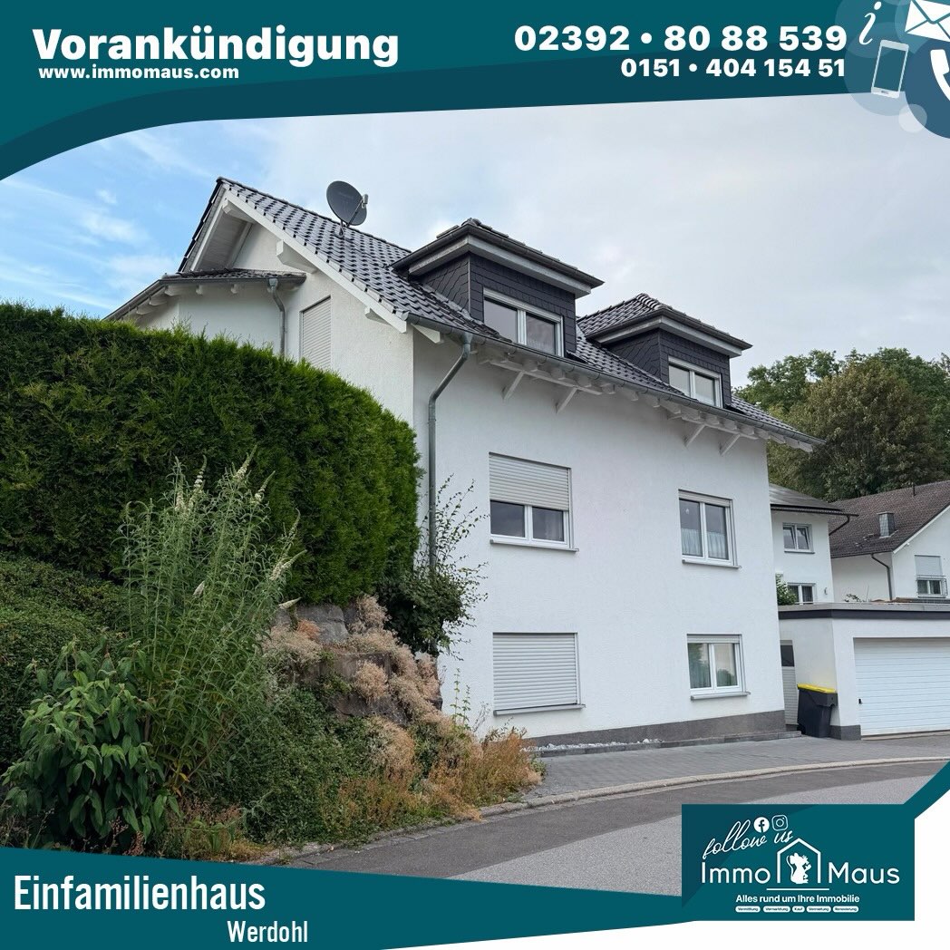 🏡✨ VORANKÜNDIGUNG – BALD BEI IMMO-MAUS! 🐭❤️
🔥 IHR WOHNTRAUM IN WERDOHL-PUNGELSCHEID! 🔥
🏠 Gepflegtes Einfamilienhaus mit viel Platz für die ganze Familie – demnächst zum Kauf!
📍 Im Sundern 2E, 58791 Werdohl
Freuen Sie sich auf ein attraktives Einfamilienhaus in ruhiger, familienfreundlicher Wohnlage! 🌳☀️
✨ DIE HIGHLIGHTS AUF EINEN BLICK:
🏡 Ca. 147 m² Wohnfläche
🌳 579 m² Grundstück
🛏️ 4 Zimmer | 3 Schlafzimmer
🛁 2 Bäder + weitere WCs
🏗️ Baujahr 2001
☀️ Großzügige Terrasse
🍽️ Einbauküche inklusive
🚗 Doppelgarage + 2 Stellplätze
💻 Homeoffice-Möglichkeit im Keller
🧺 Hauswirtschaftsraum & Waschküche
🌲 Ruhige, naturnahe Wohnlage
❤️ Ein Haus zum Ankommen, Wohlfühlen und Bleiben!
Auf drei Etagen bietet dieses gepflegte Einfamilienhaus großzügigen Wohnkomfort, eine durchdachte Raumaufteilung und zahlreiche Möglichkeiten, Ihren persönlichen Wohntraum zu verwirklichen.
🔑 BALD BEI IMMO-MAUS IM VERKAUF!
💰 Kaufpreis und weitere Informationen folgen in Kürze!
📩 SICHERN SIE SICH SCHON JETZT IHREN INFORMATIONSVORSPRUNG!
Sie möchten zu den Ersten gehören, die weitere Informationen zu dieser Immobilie erhalten? Dann kontaktieren Sie uns gerne und lassen Sie sich unverbindlich vormerken! 🐭❤️
📞 Ihr Immo-Maus Team
☎️ 02392 / 8088539
🌐 immomaus.com
🐭❤️ IMMO-MAUS – WIR FINDEN IHR ZUHAUSE!
Hinweis: Einige Bilder wurden mit KI nachbearbeitet.
#ImmoMaus #Verkaufsvorankündigung